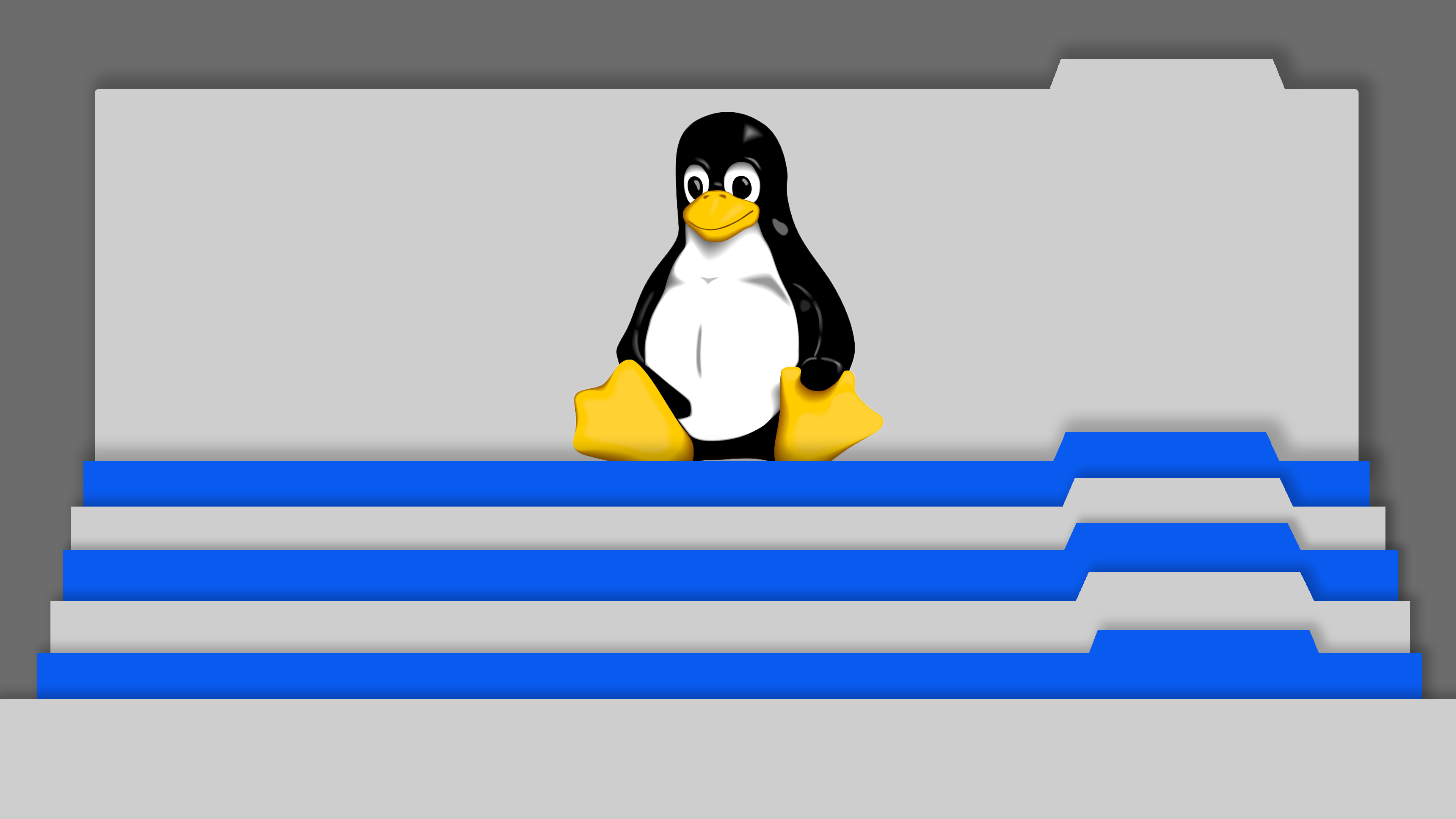 Tux the Linux penguin on a digital stage HD Wallpaper