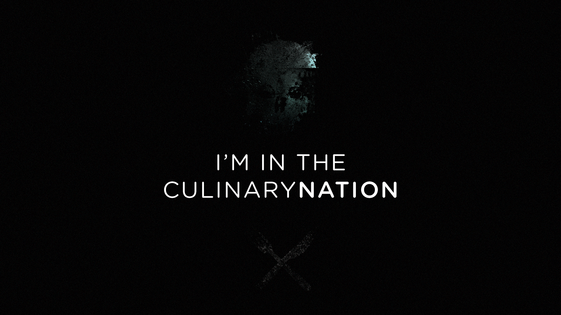 I'm in the Culinary Nation text with skull and cutlery HD Wallpaper