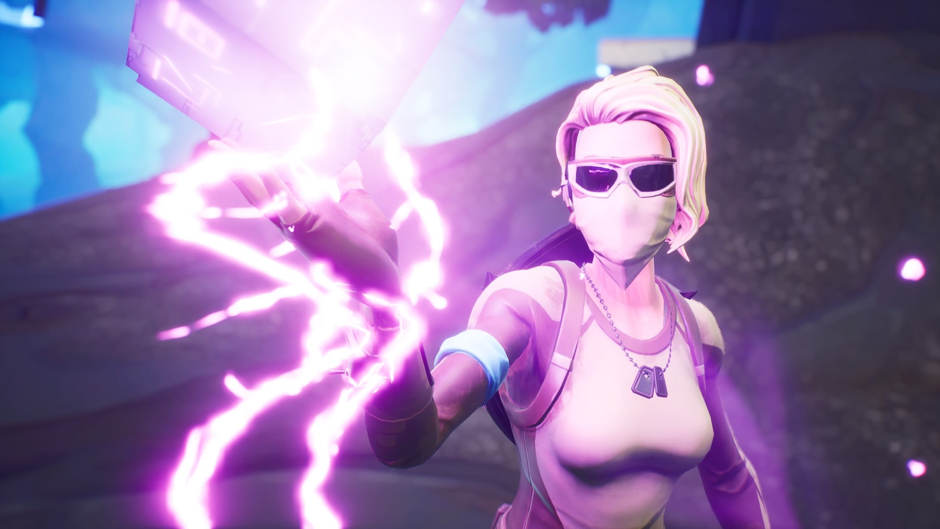 Fortnite character with lightning HD Wallpaper