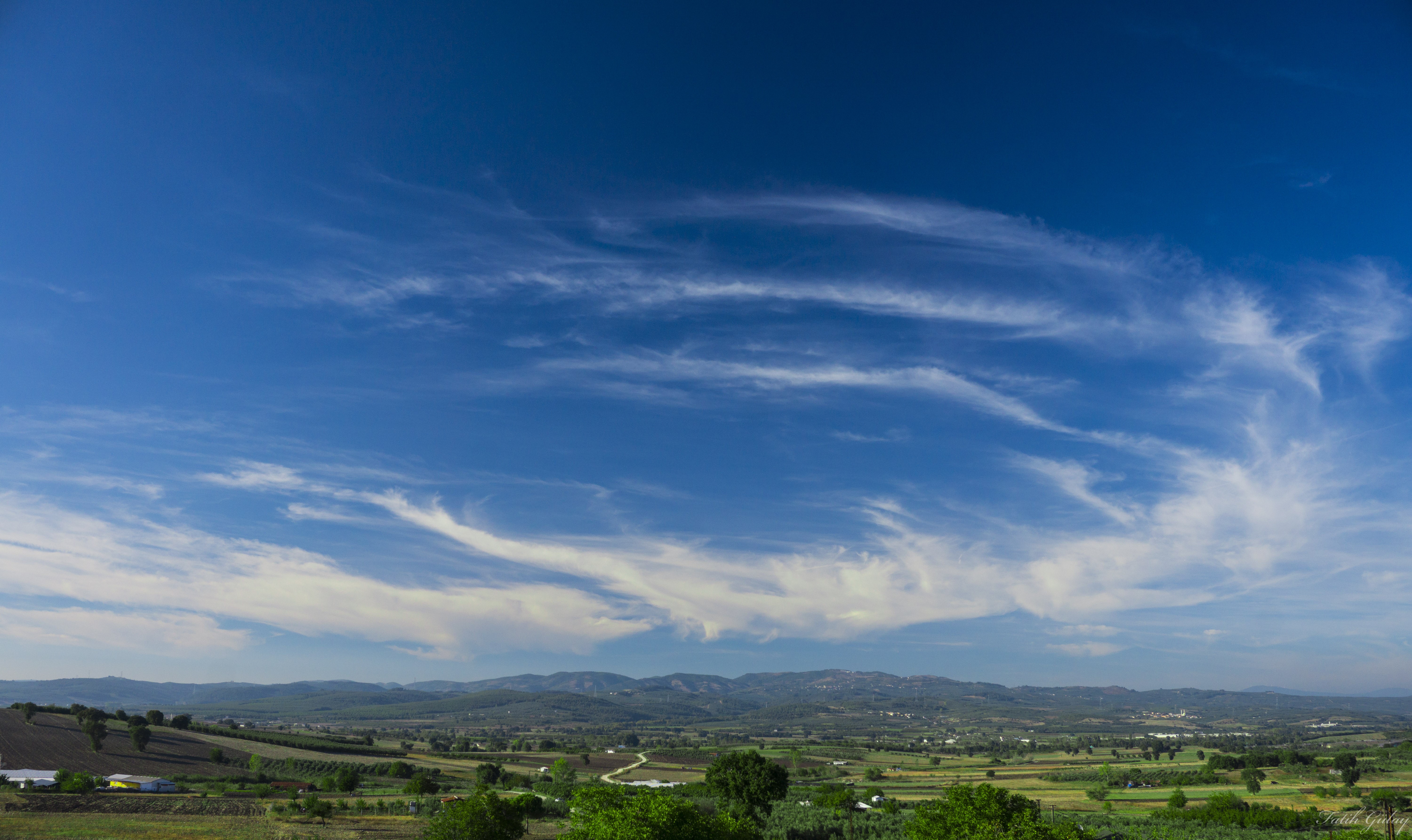 Landscape with blue sky and clouds HD Wallpaper