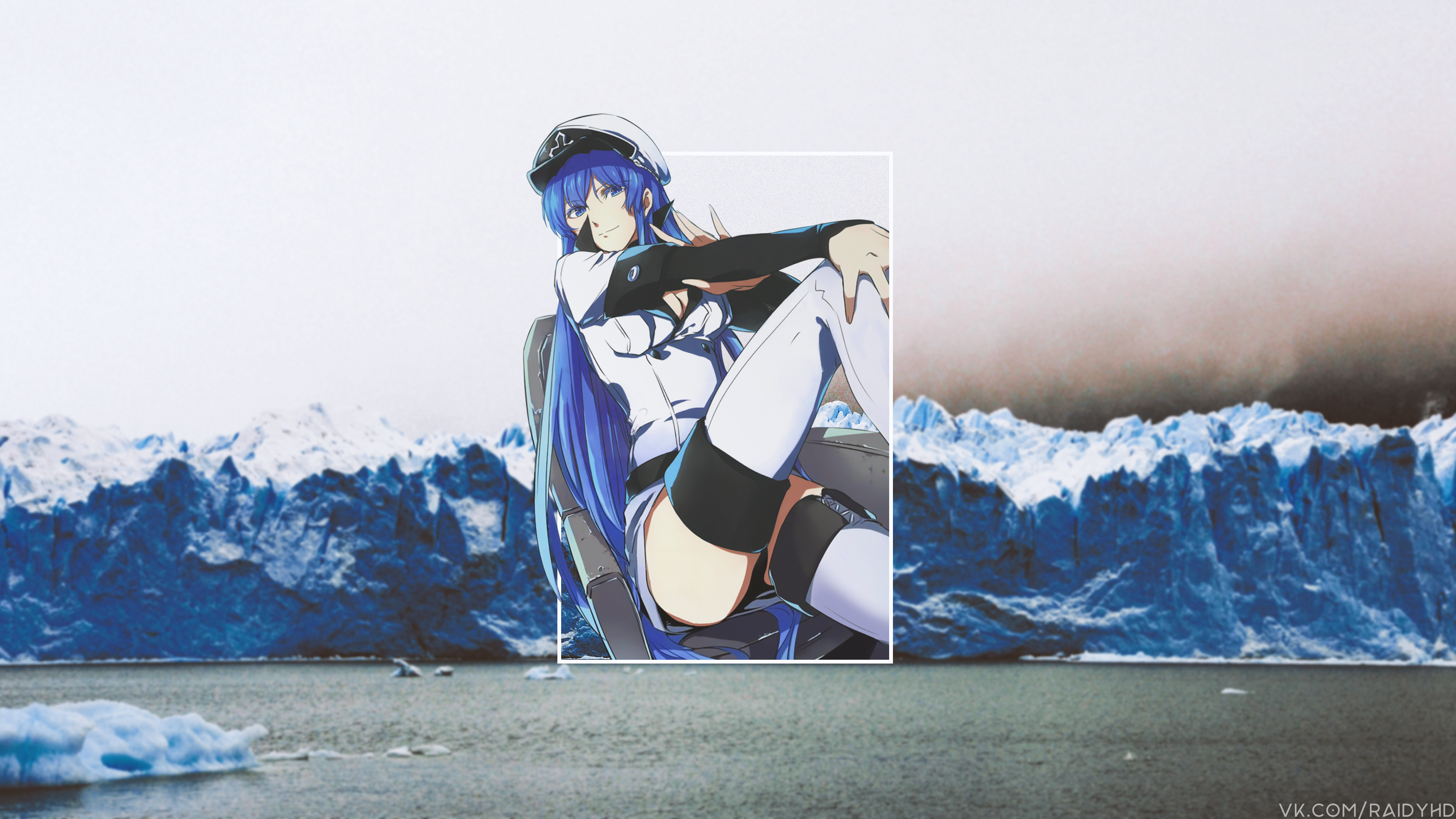 Esdeath from Akame ga Kill! in a cold landscape HD Wallpaper
