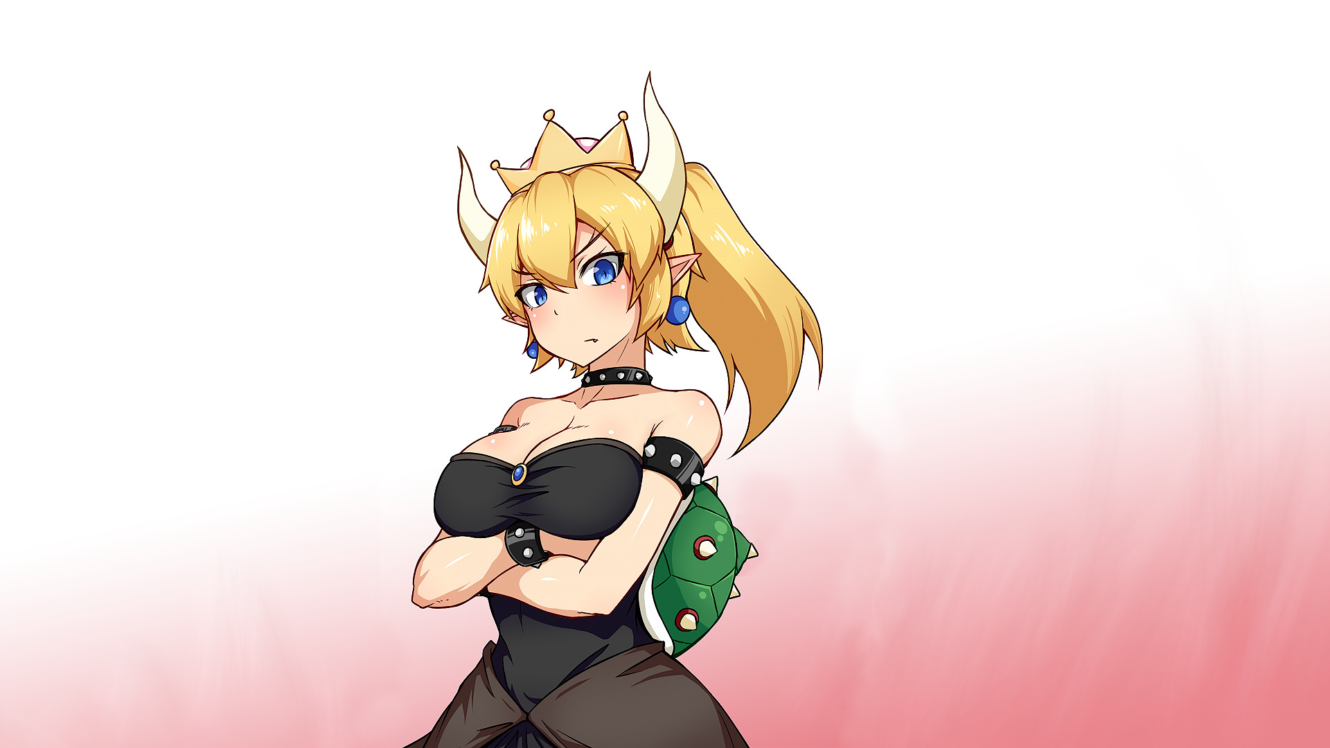 Bowsette from Super Mario with horns and crown HD Wallpaper