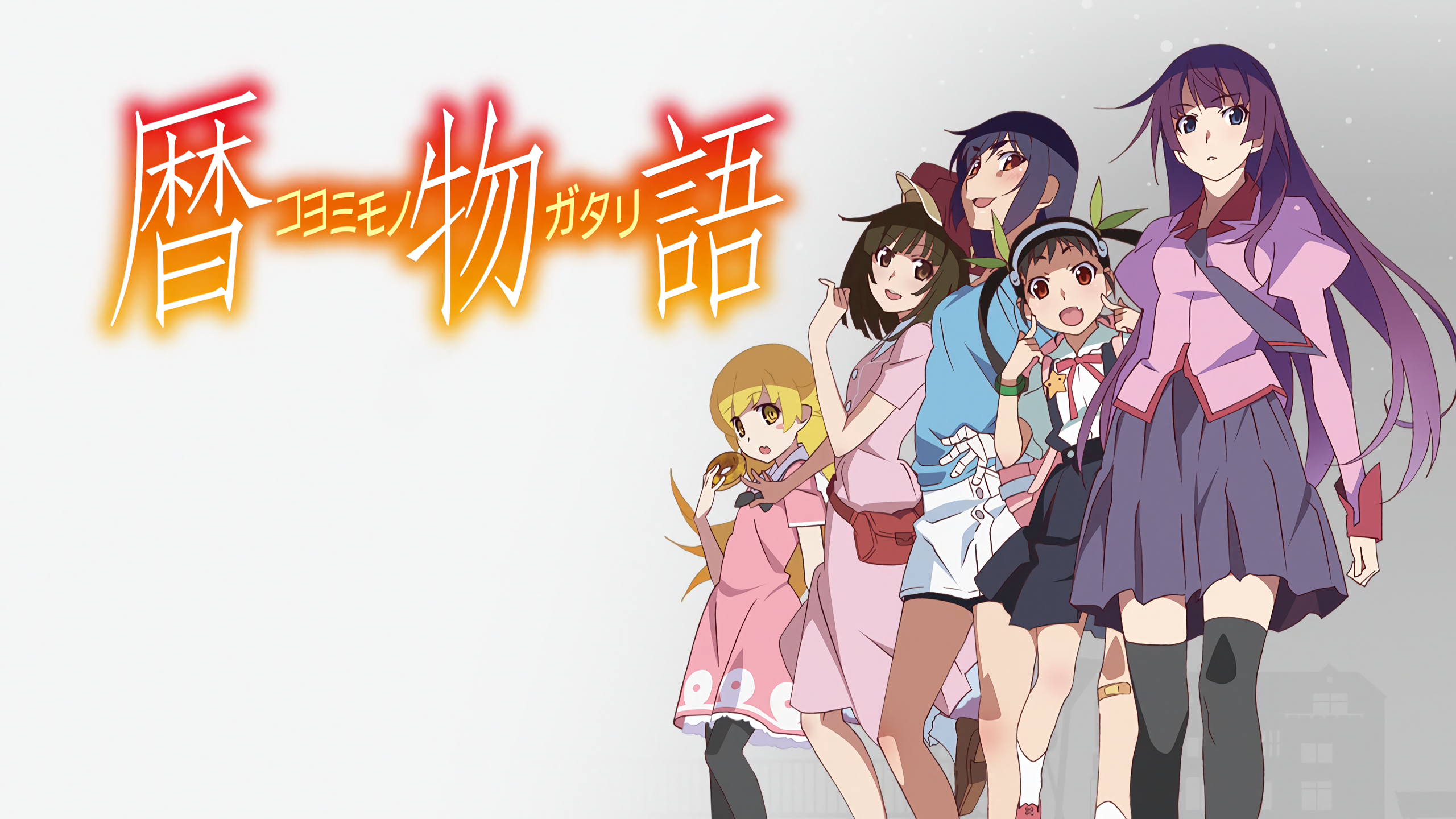 anime girls Oshino Shinobu white anime Monogatari Series HD Wallpaper