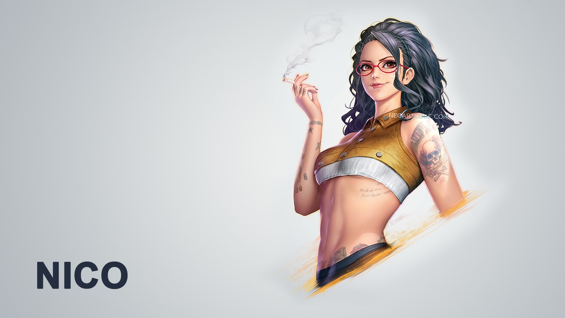 Nico from Devil May Cry 5 smoking a cigarette HD Wallpaper