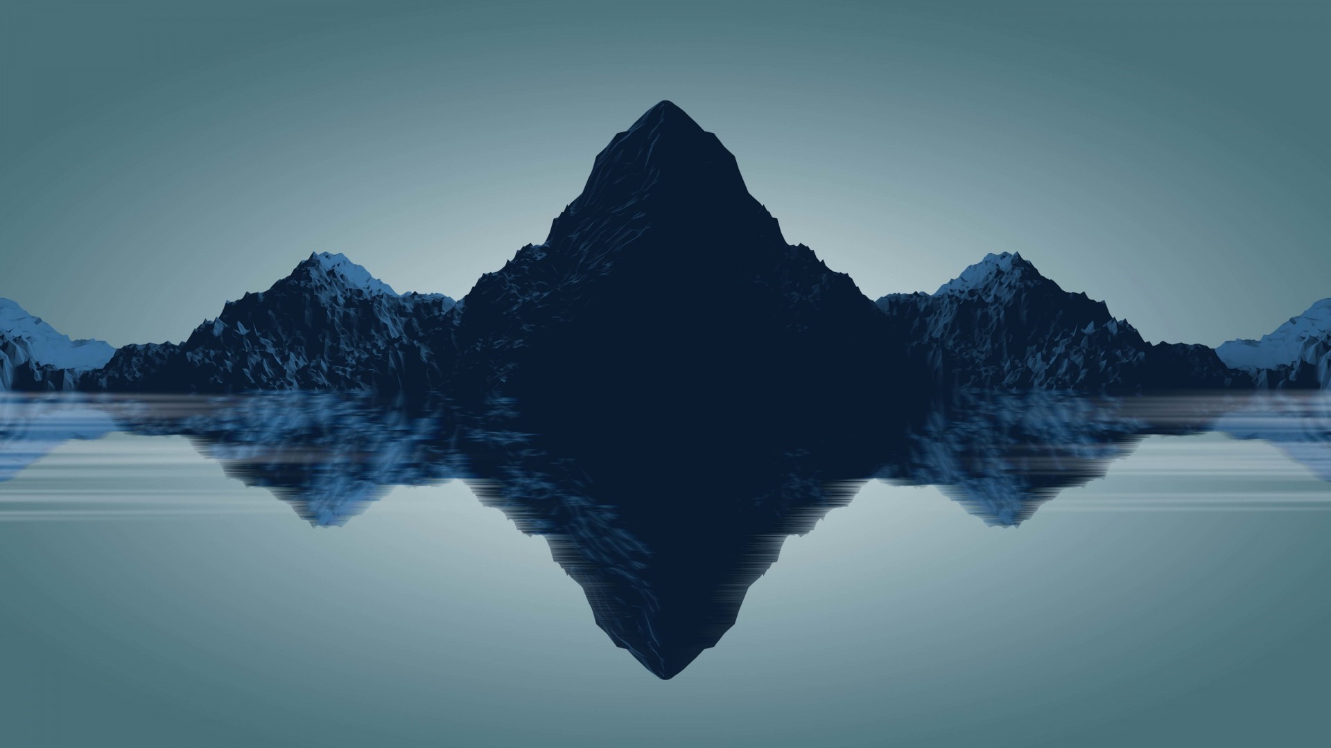 Dark Mountains Reflected in Water HD Wallpaper
