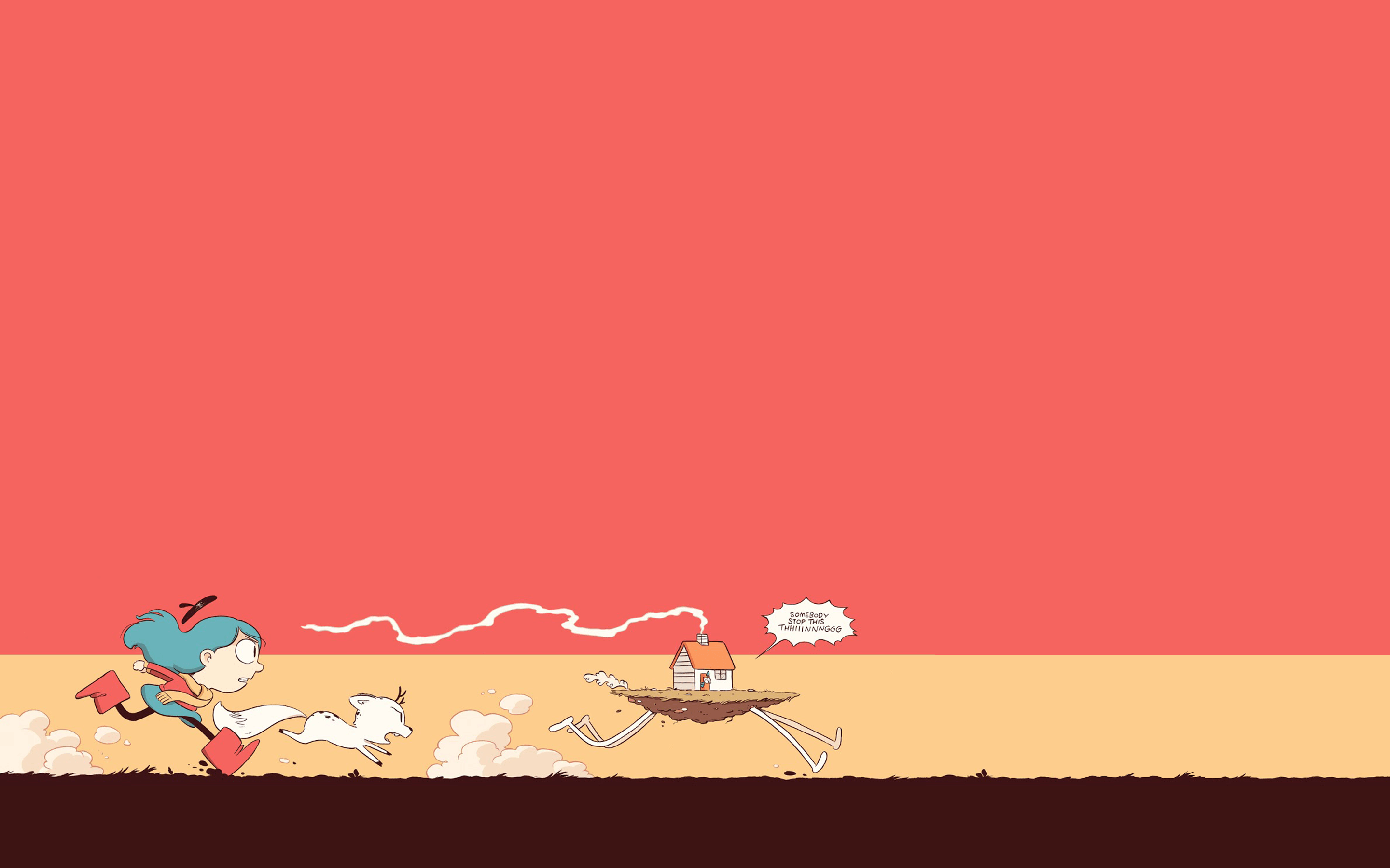 Hilda Comic Art with Twig and House HD Wallpaper