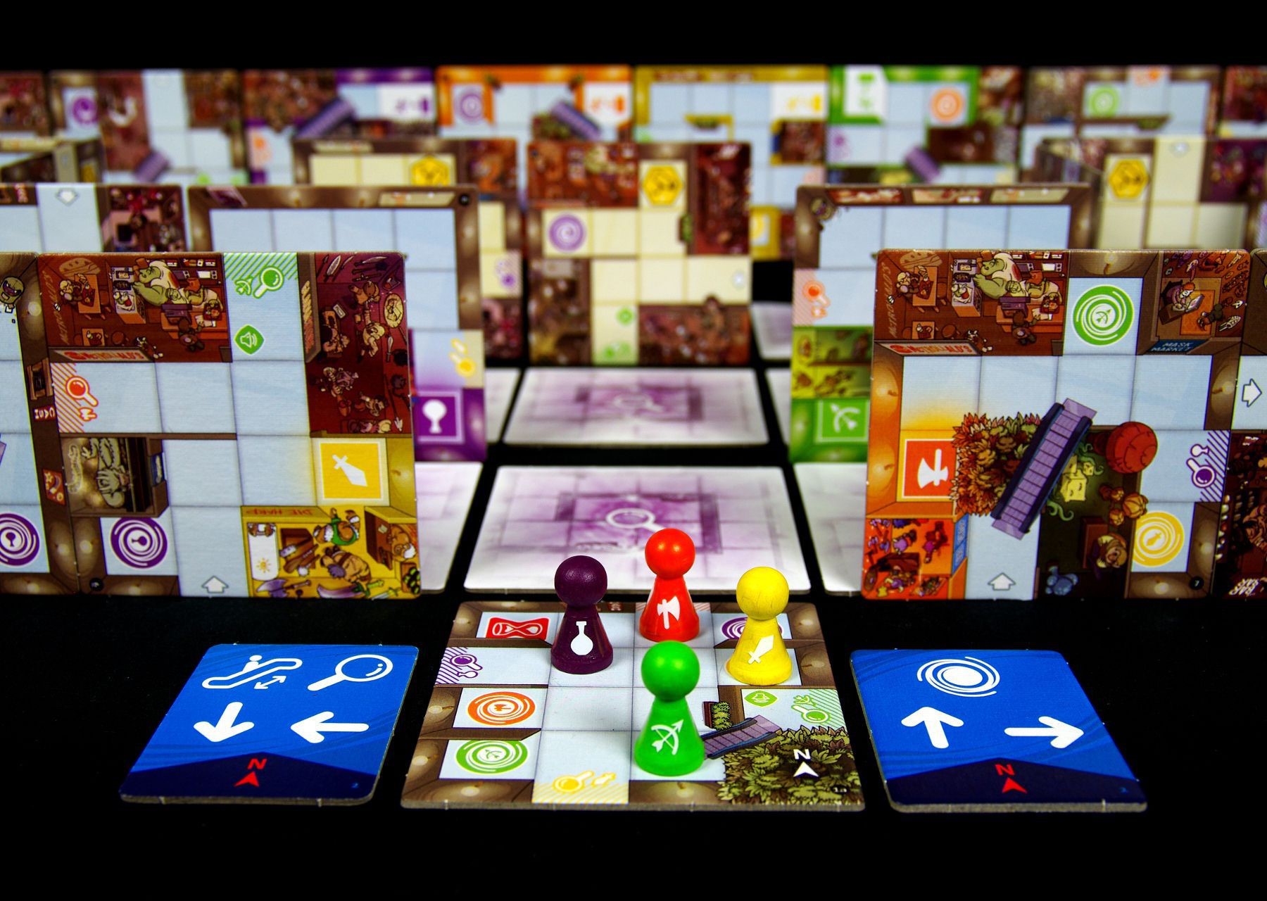 Magic Maze board game with pawns and cards HD Wallpaper