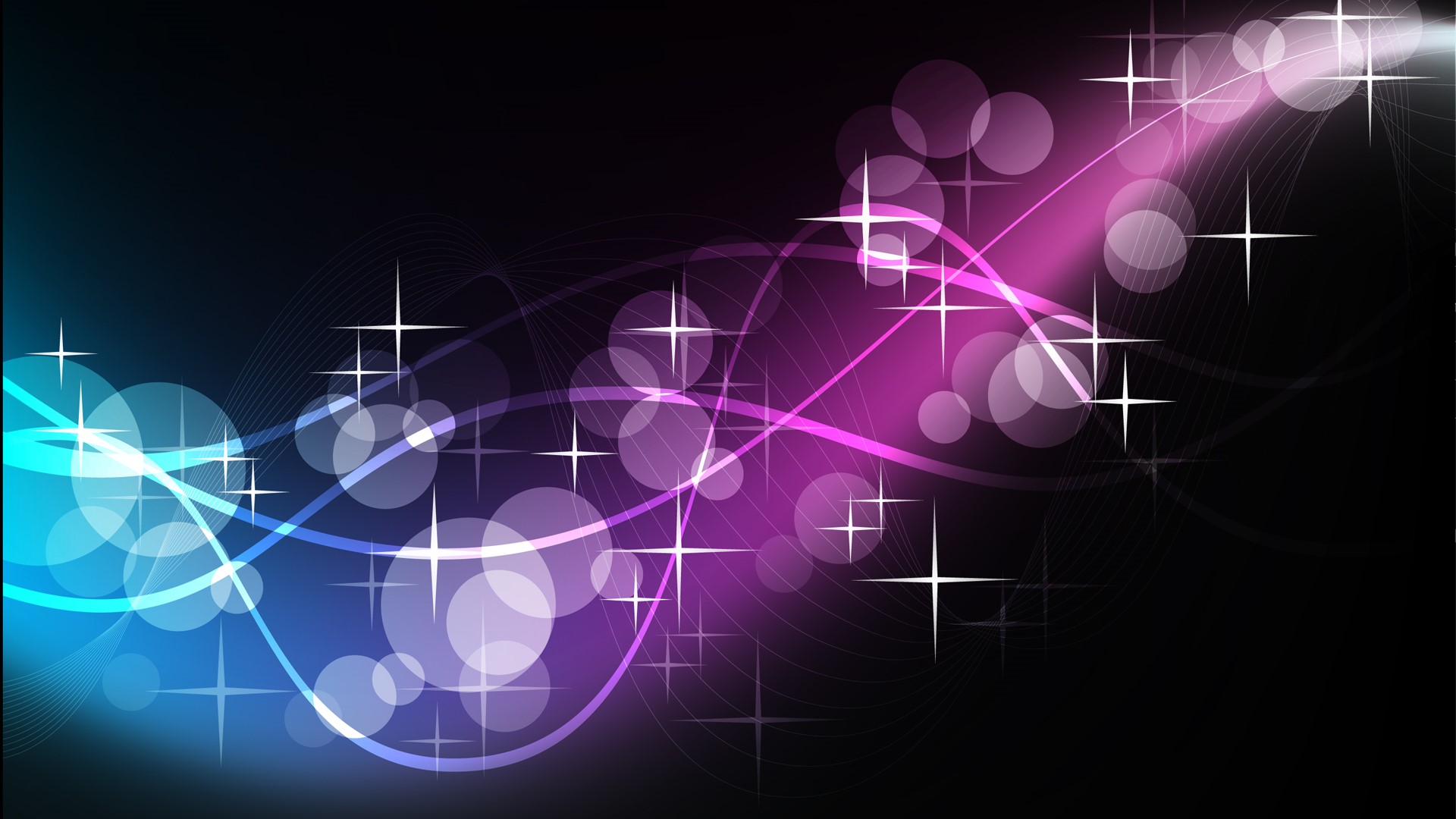 Abstract colorful light streaks and bokeh on black background HD Wallpaper