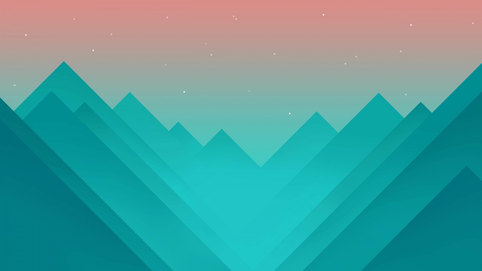 Abstract geometric mountains with gradient sky HD Wallpaper