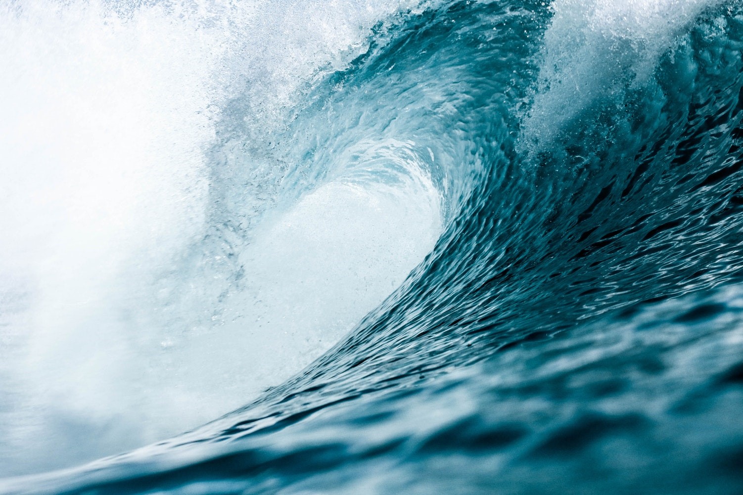 Close-up of a powerful ocean wave curling HD Wallpaper