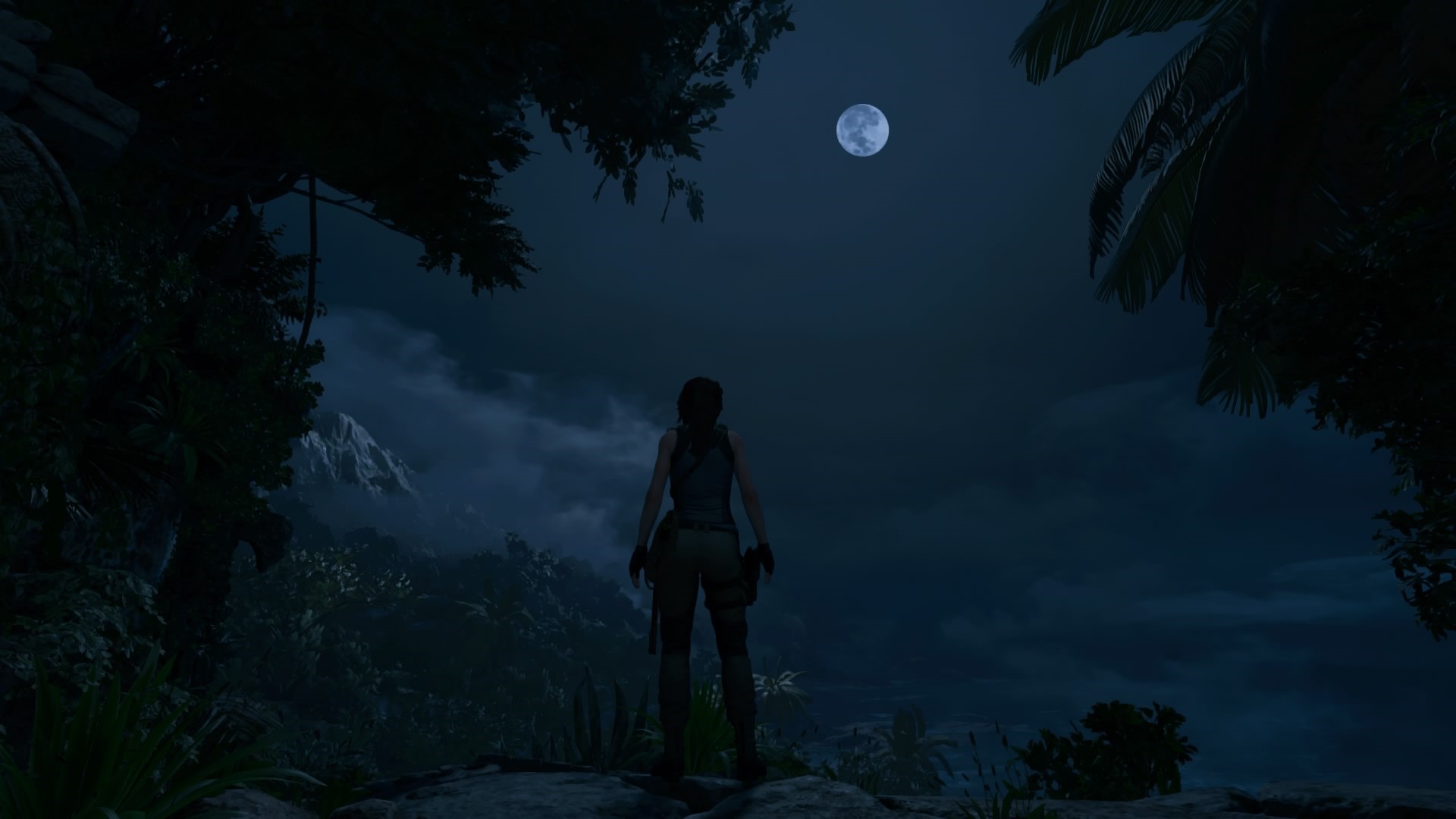 Lara Croft from Shadow of the Tomb Raider at night HD Wallpaper