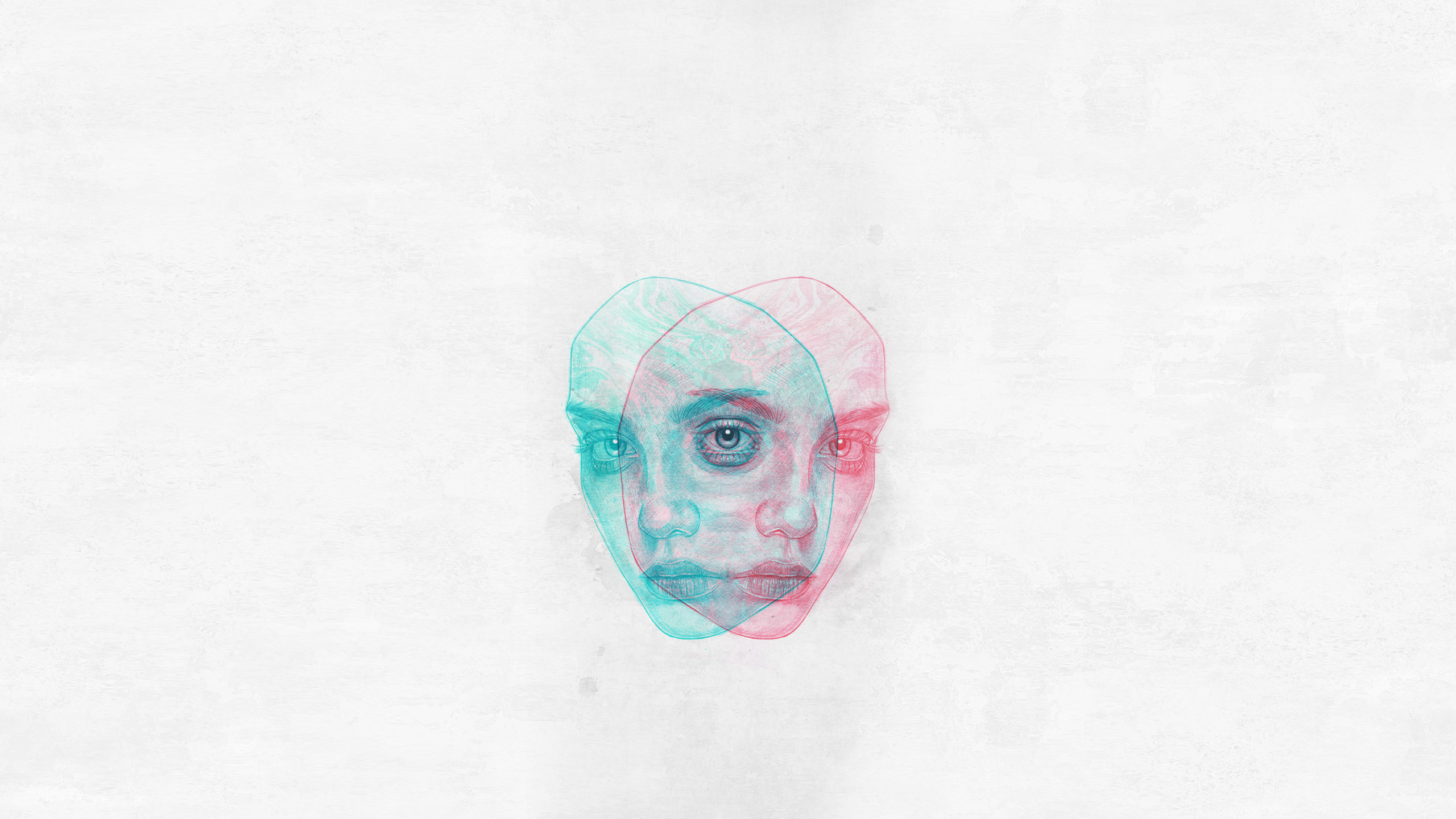 Abstract face with chromatic aberration effect HD Wallpaper