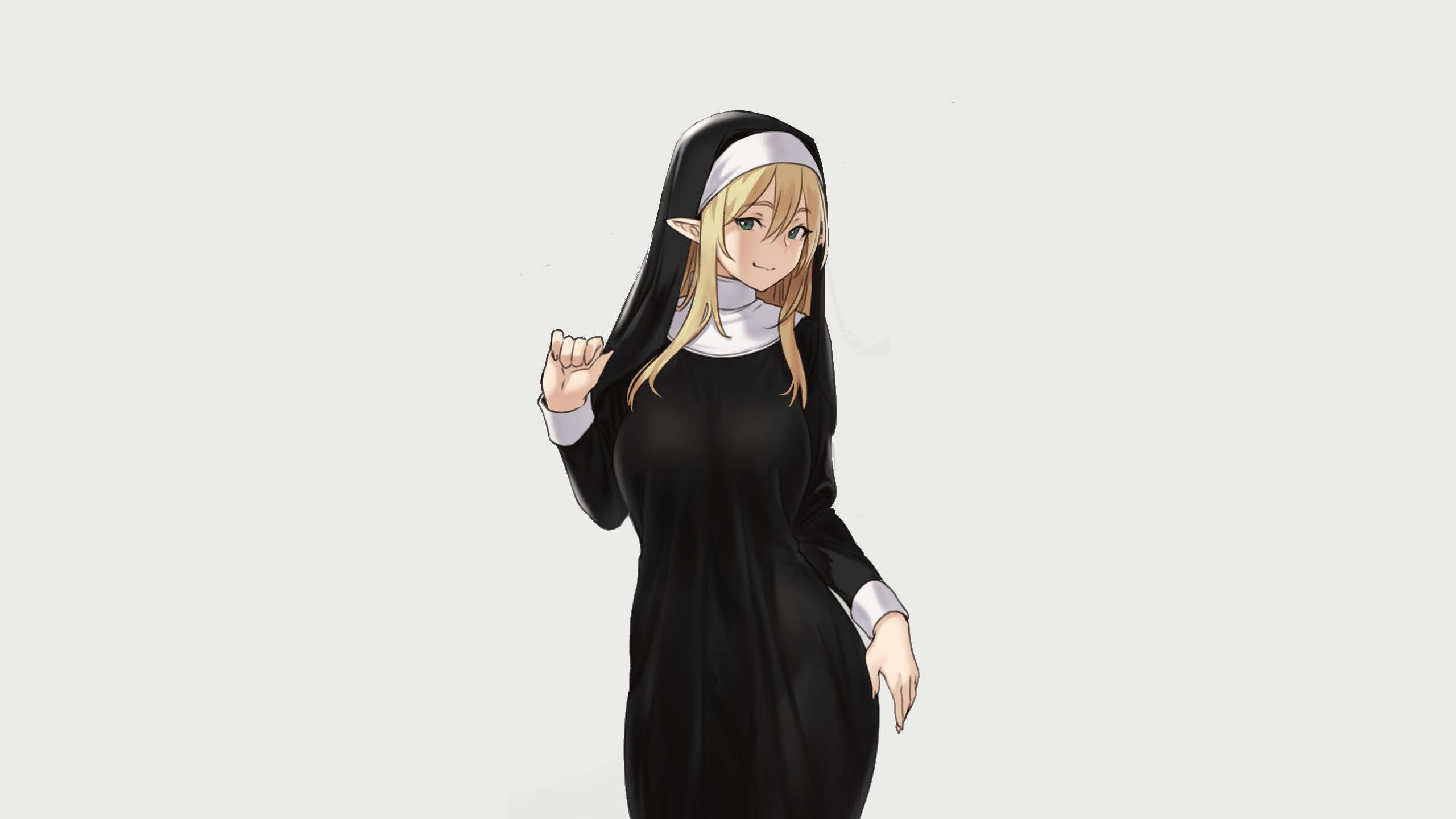 Anime girl in nun outfit HD Wallpaper