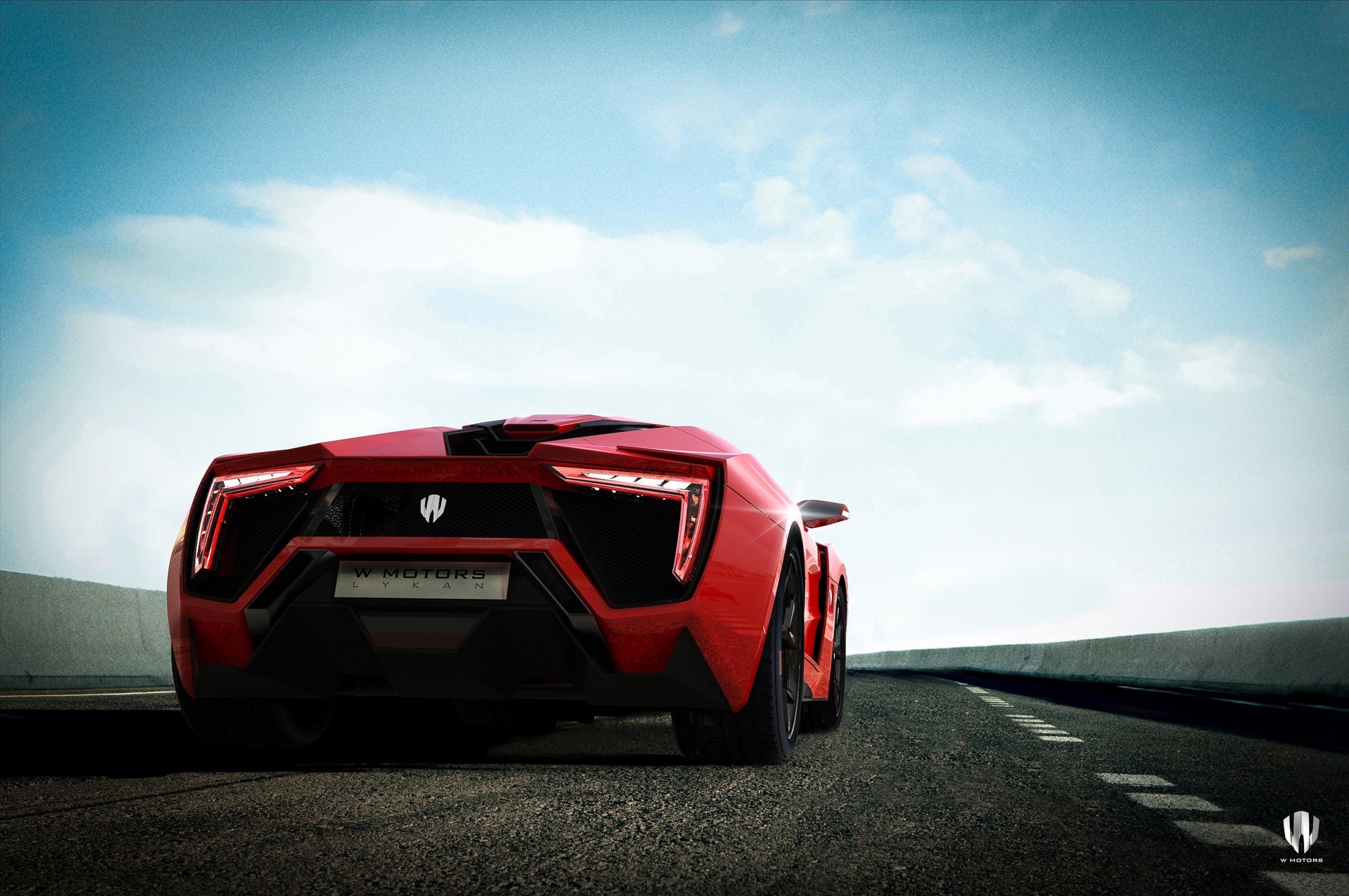 Red Lykan Hypersport car on a road HD Wallpaper