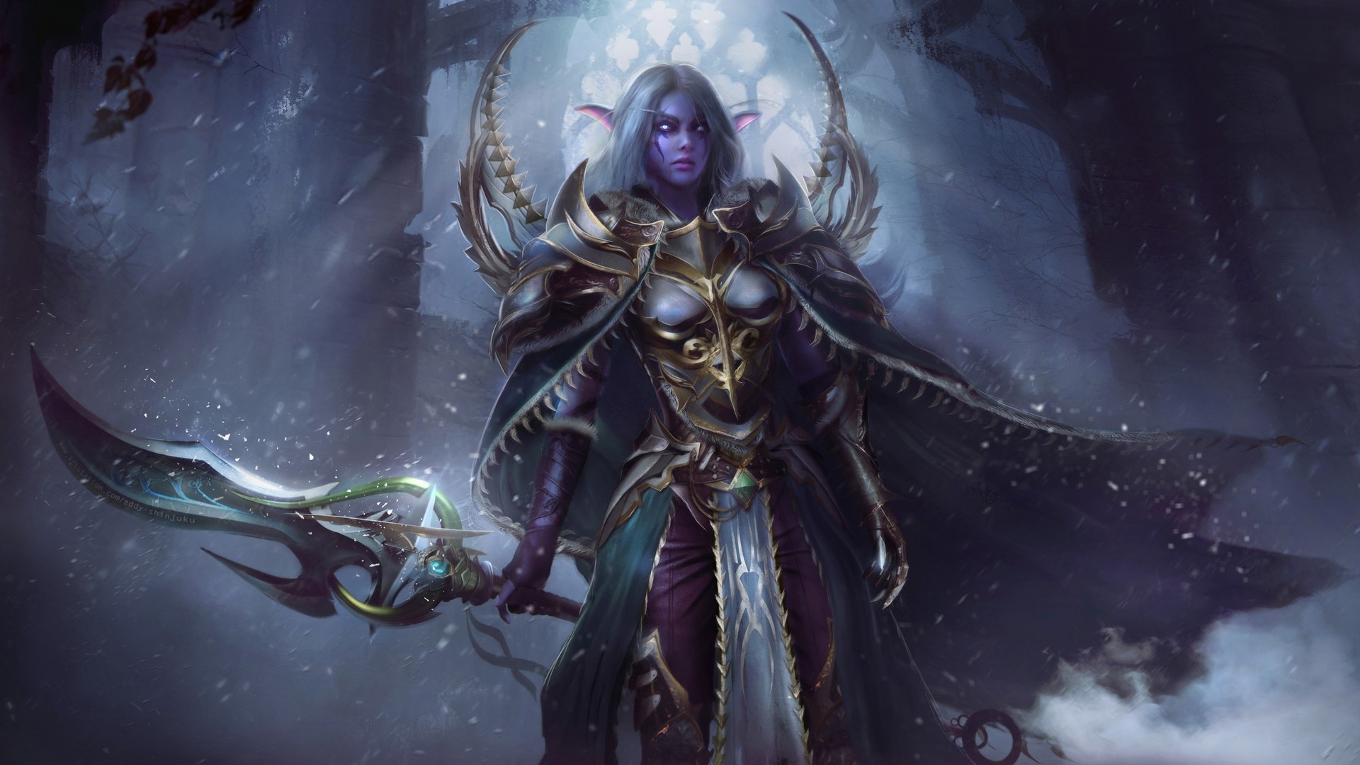 Night Elf Warrior from World of Warcraft HD Wallpaper