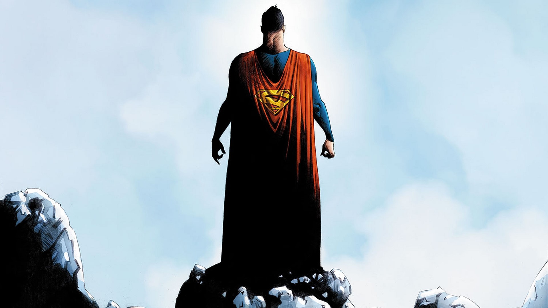 Superman from DC Comics standing on rocks HD Wallpaper
