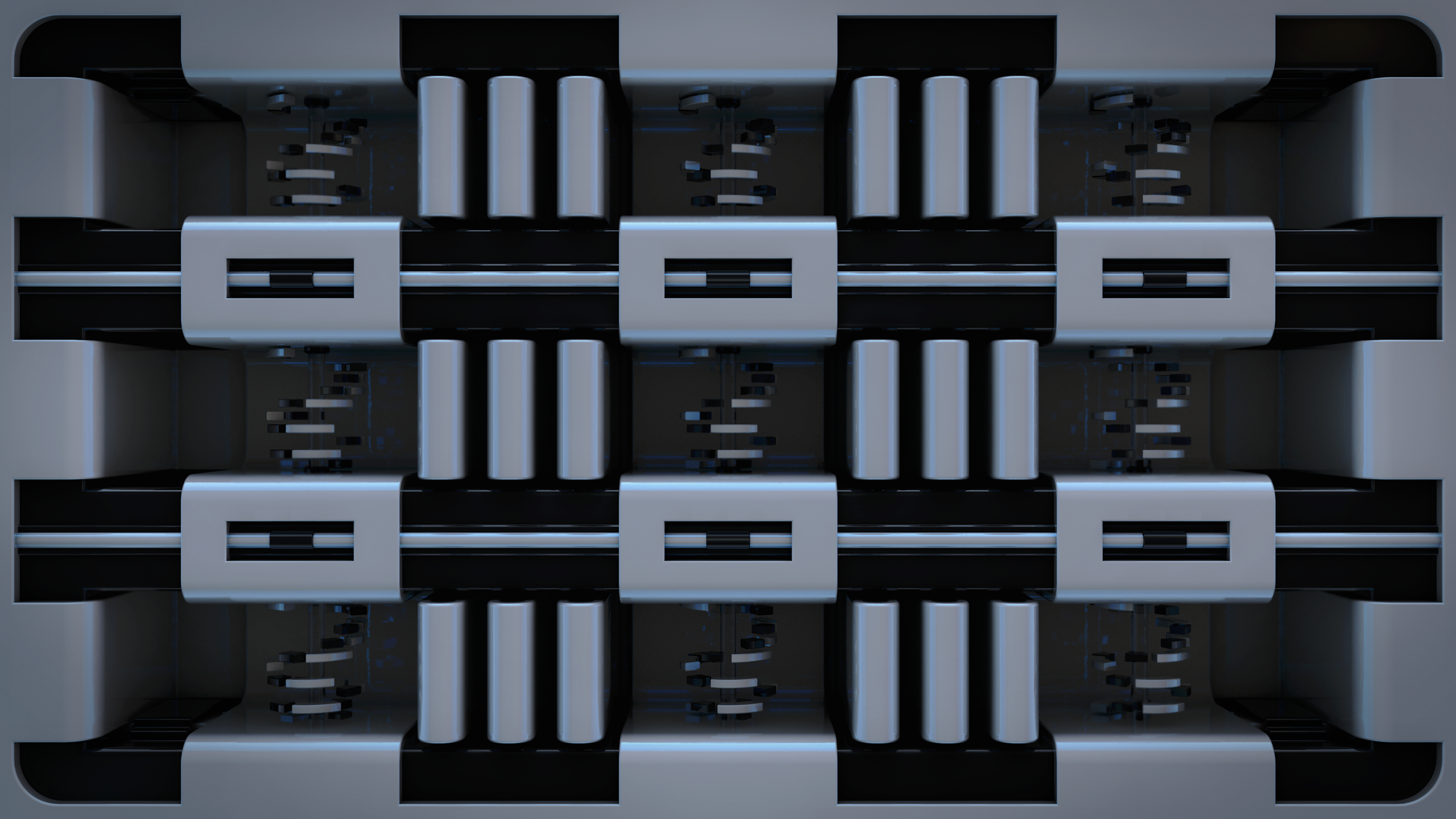 Abstract 3D structure with metallic elements HD Wallpaper