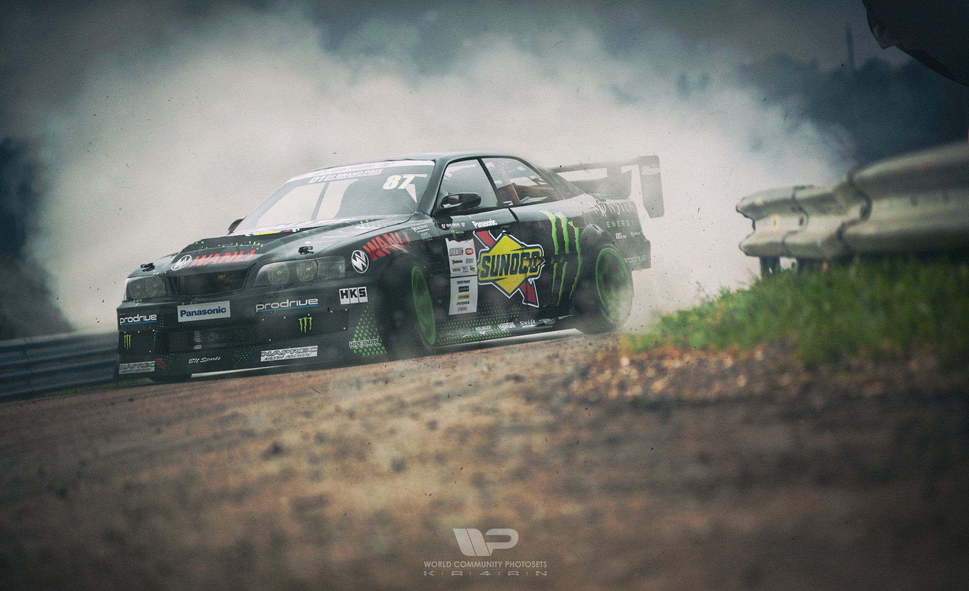 Drifting Toyota Chaser with Monster Energy livery HD Wallpaper