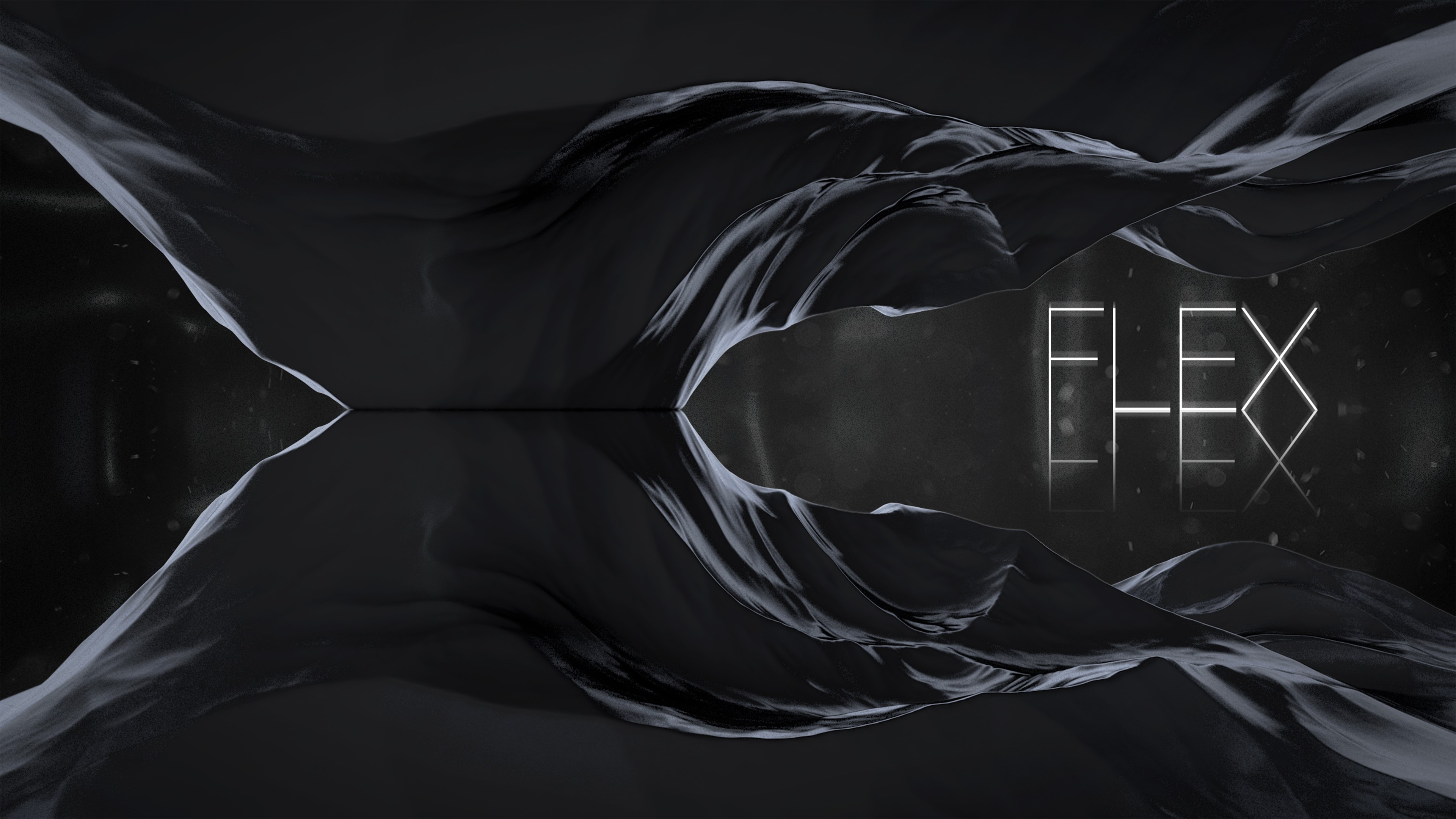Abstract monochrome landscape with FLEX text HD Wallpaper