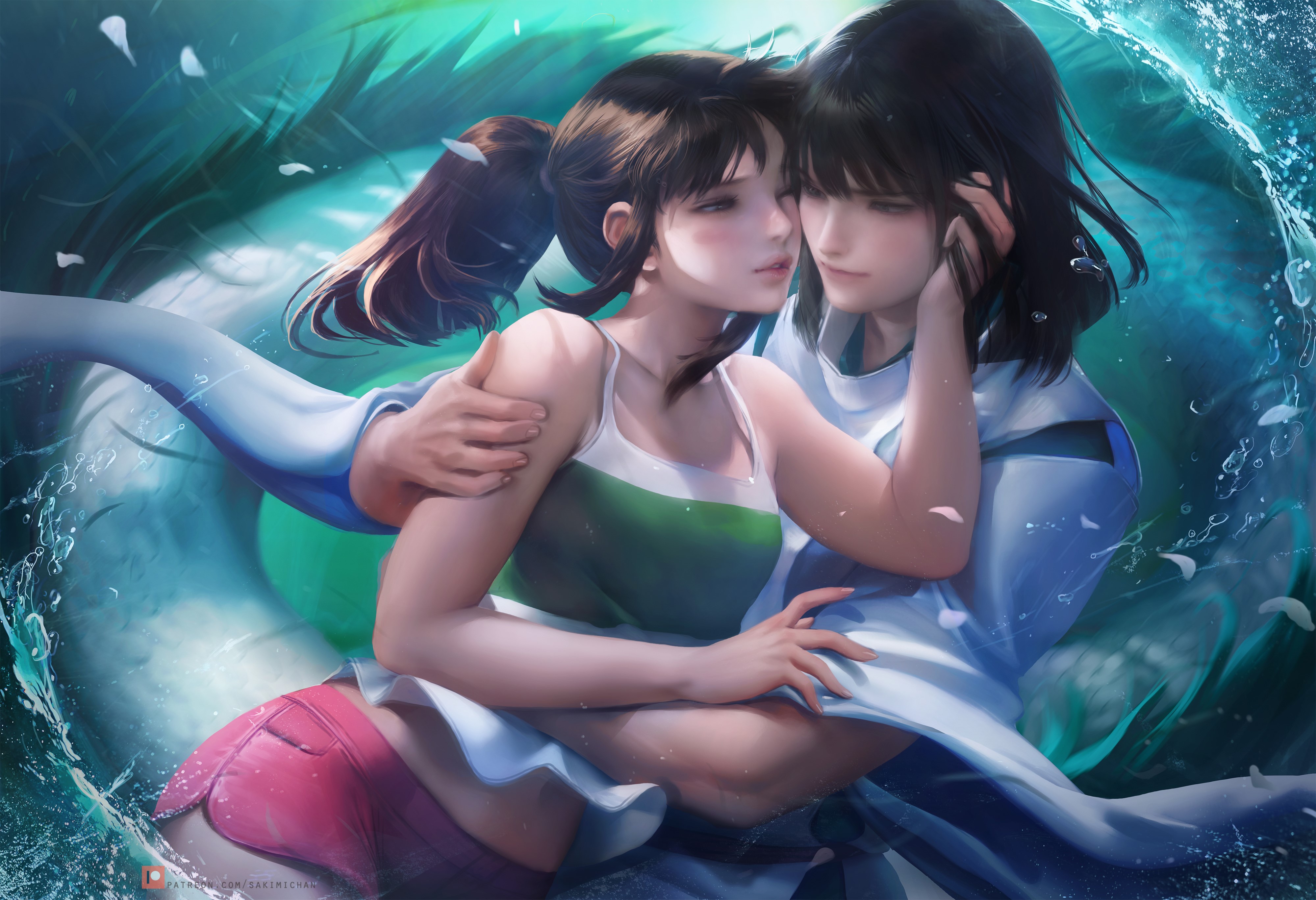 Chihiro and Haku from Spirited Away HD Wallpaper