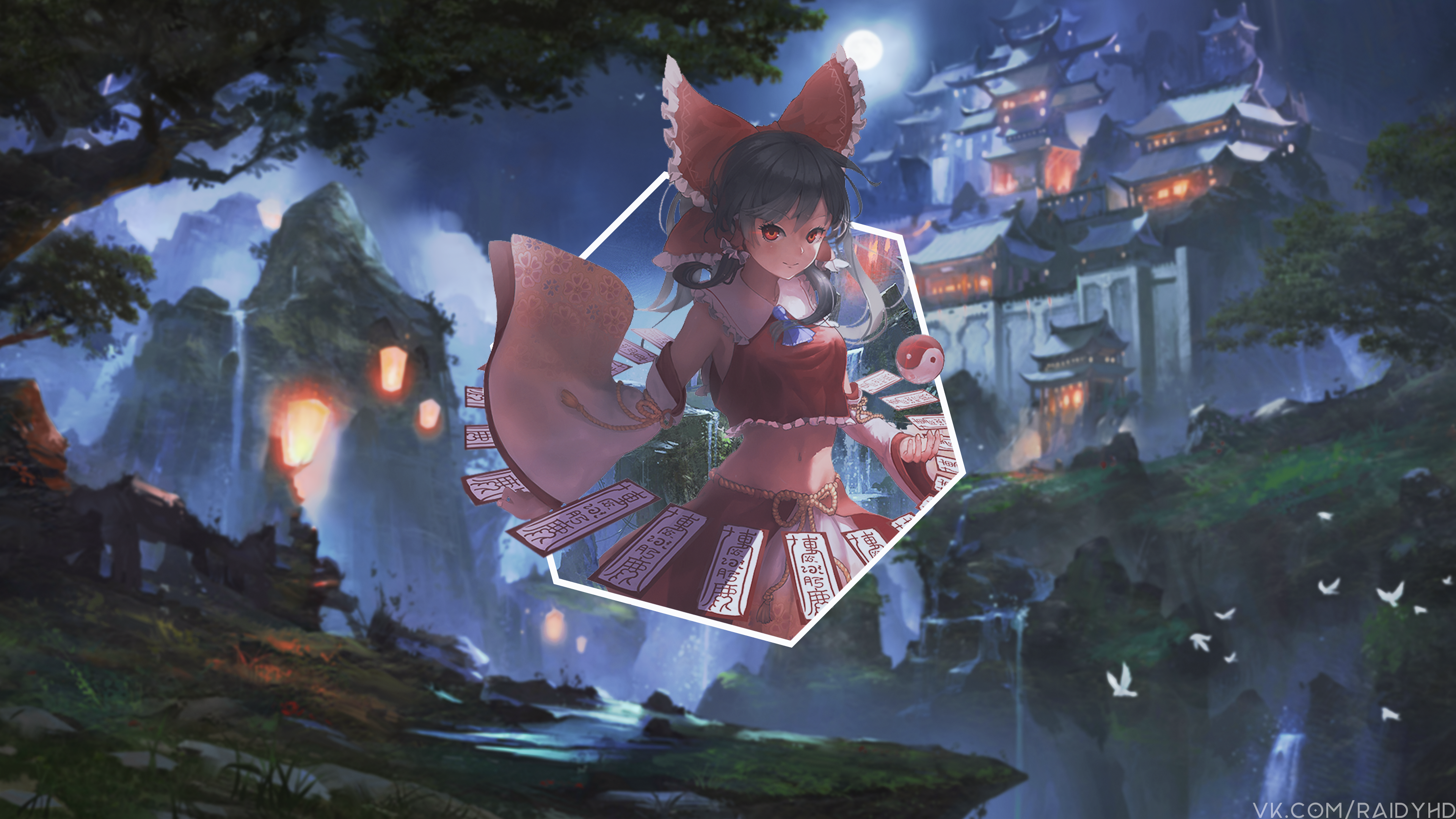 4K Hakurei Reimu from Touhou HD Wallpaper