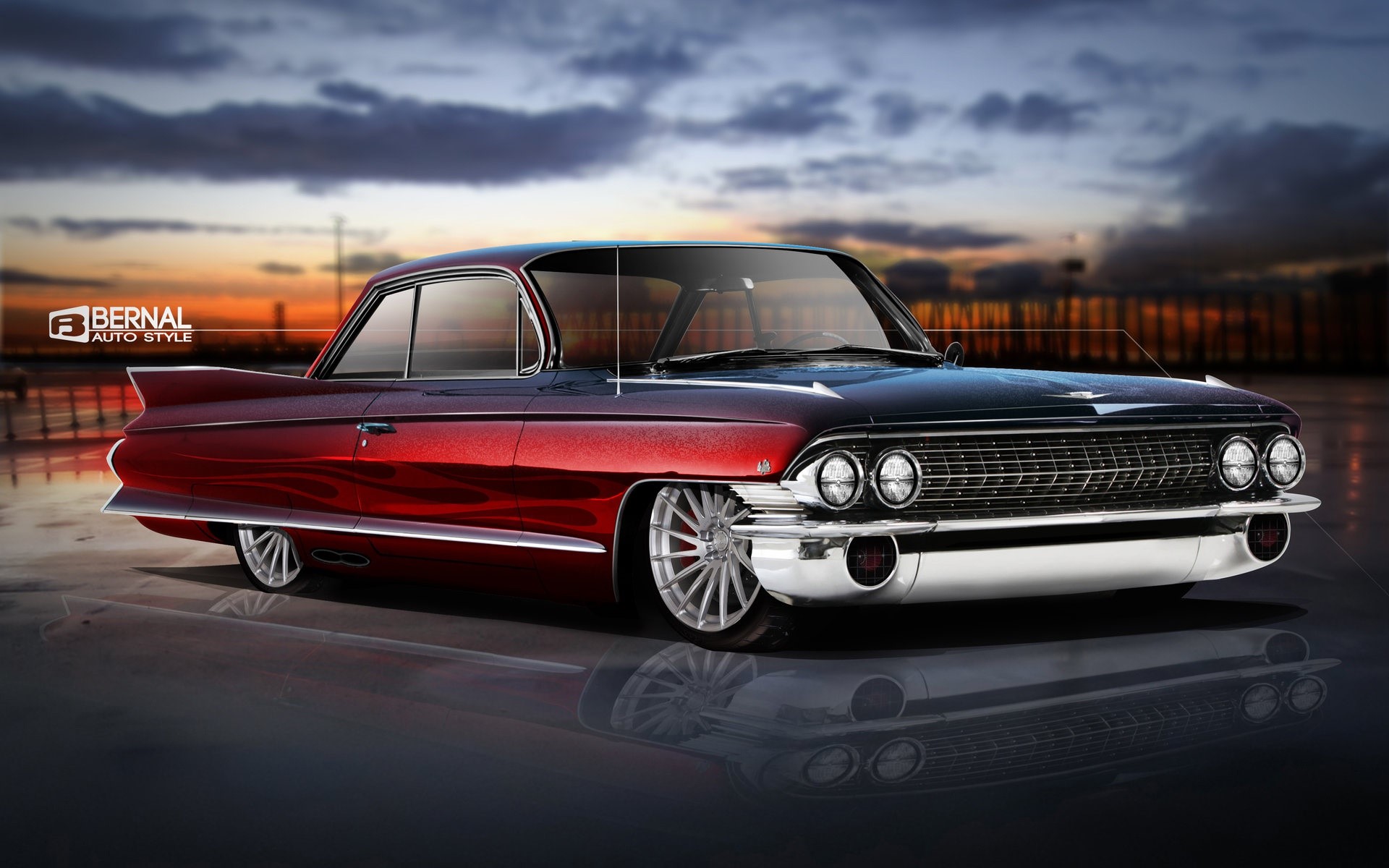 Customized 1960 Cadillac Coupe de Ville HD Wallpaper