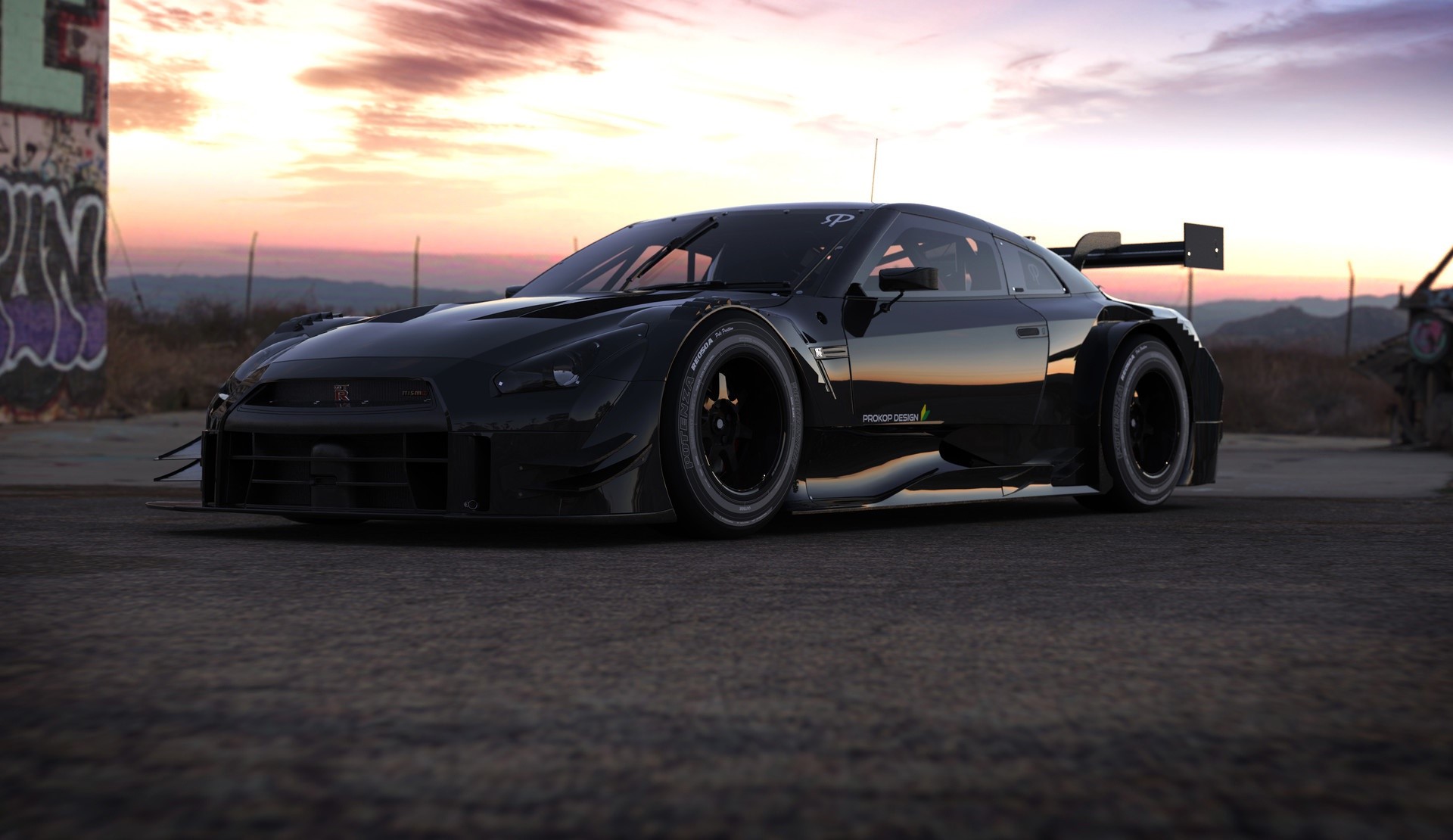 Black Nissan GT-R by Rostislav Prokop HD Wallpaper