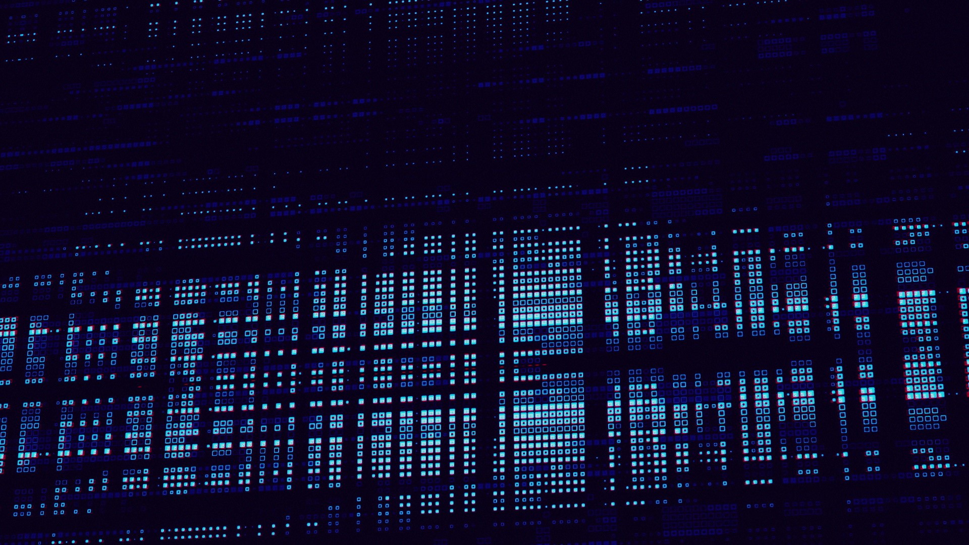 Abstract digital grid of blue squares HD Wallpaper