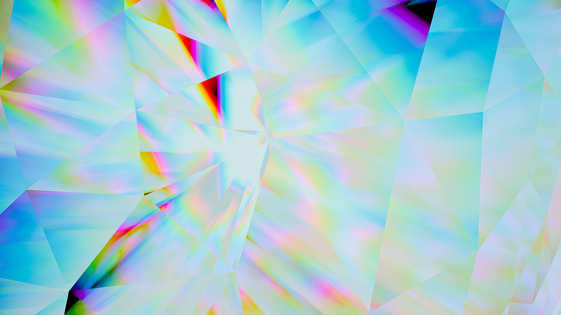 Abstract geometric shapes with prismatic light refraction HD Wallpaper