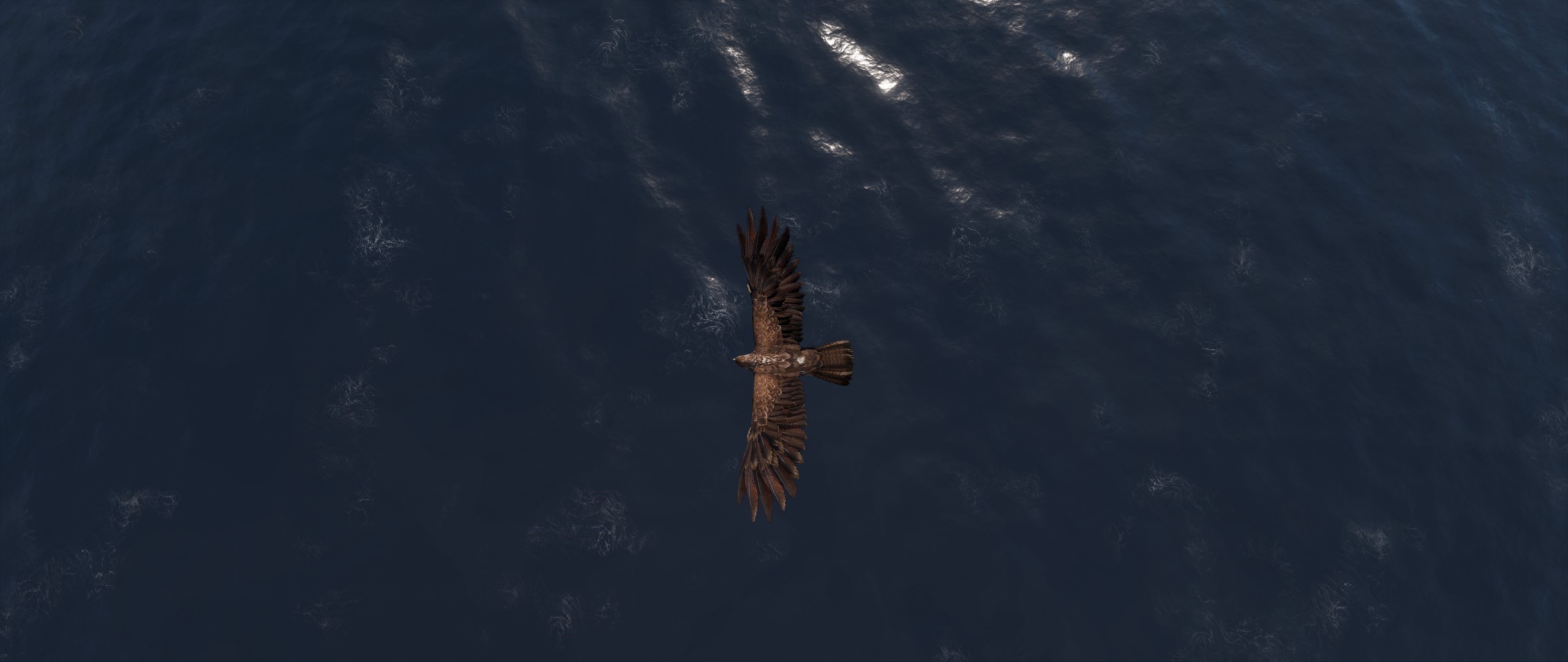 Eagle flying over water in Assassin's Creed: Origins HD Wallpaper