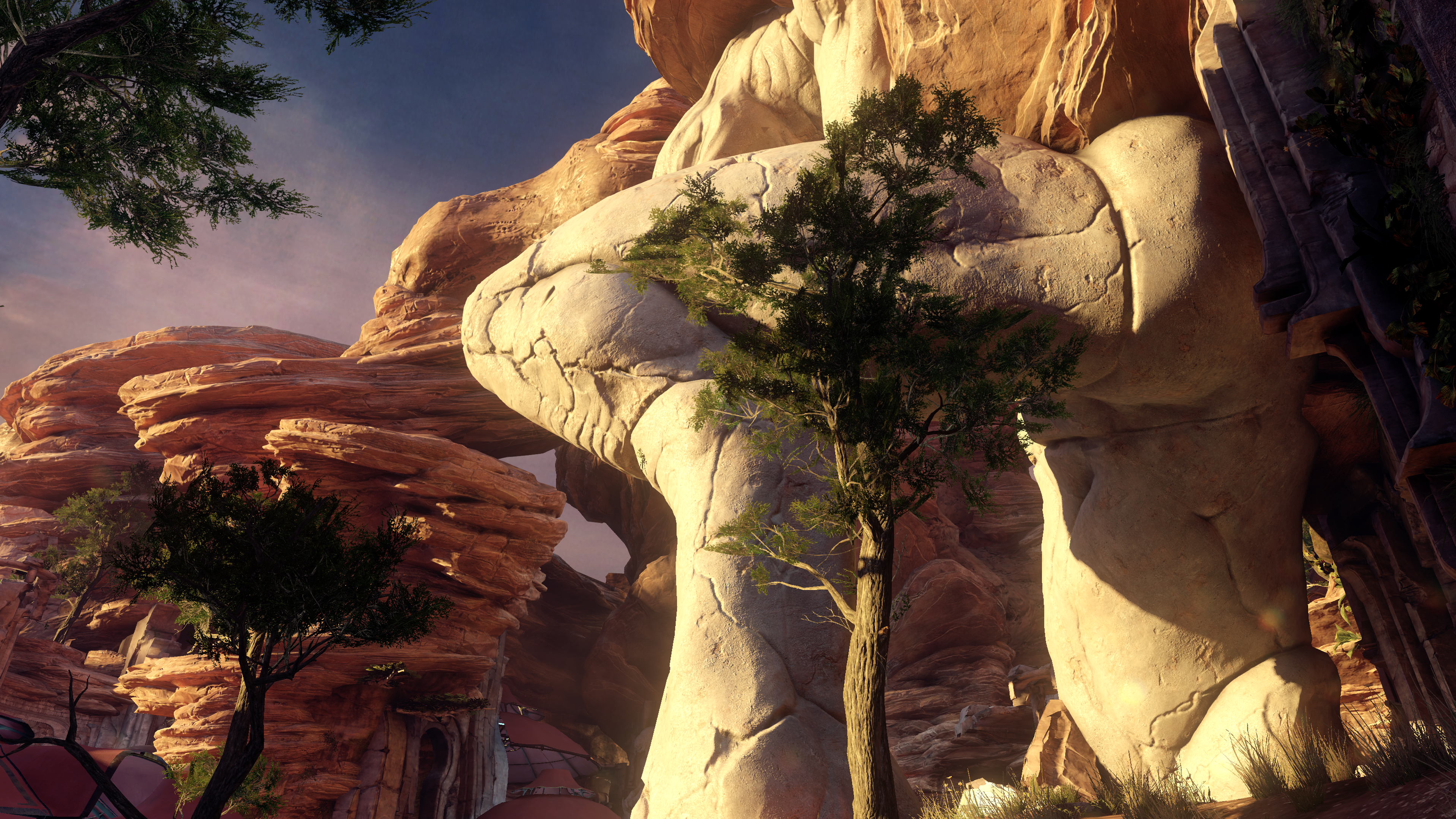Halo 5: Guardians landscape with rock formations HD Wallpaper