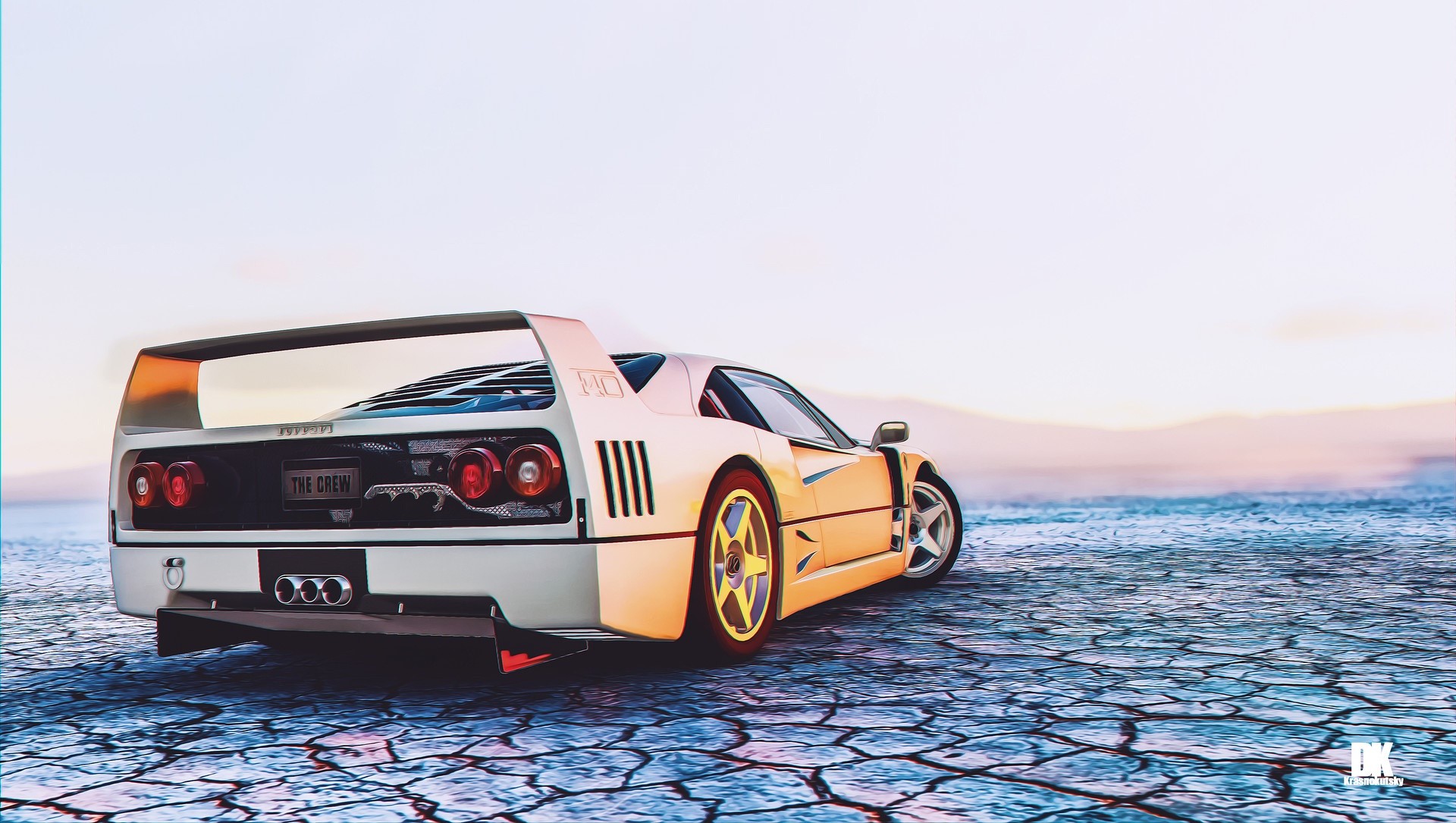 White Ferrari F40 from The Crew HD Wallpaper