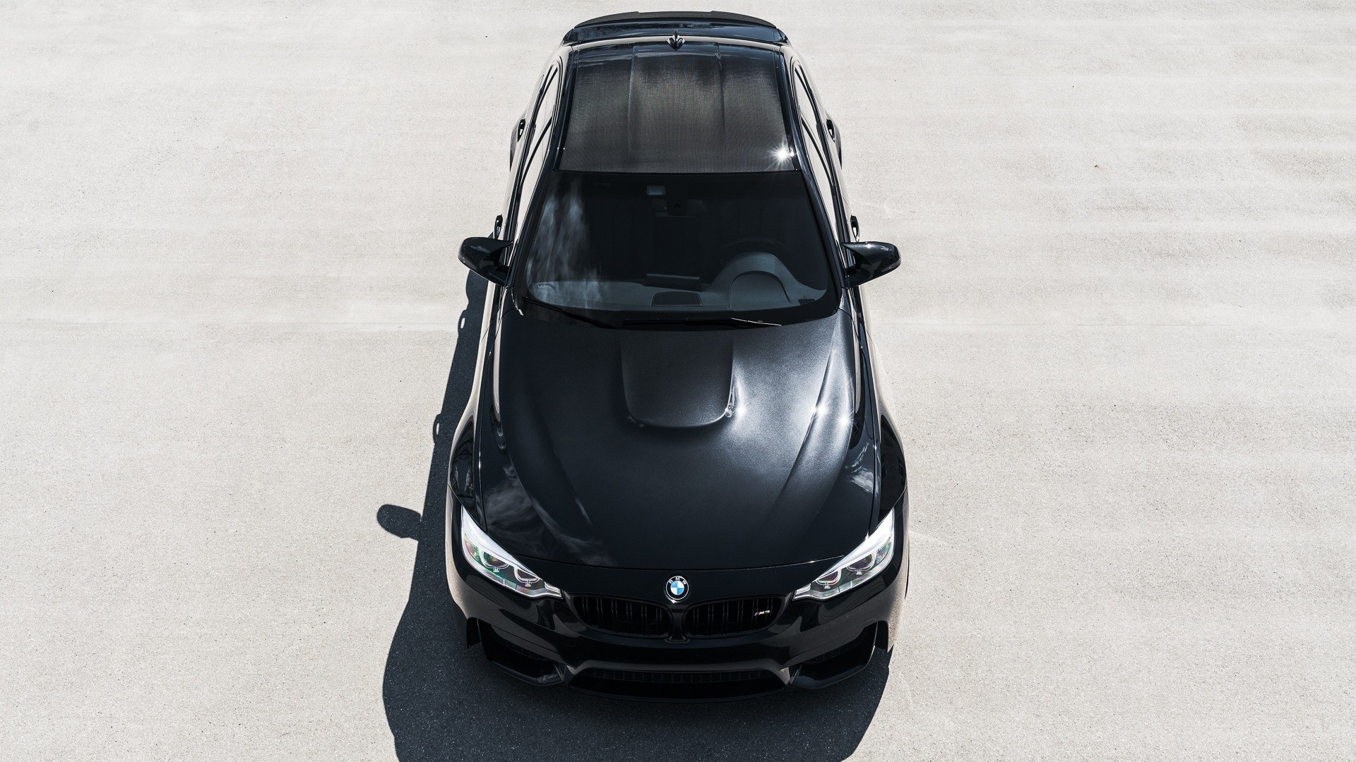 Black BMW M3 from a high angle HD Wallpaper