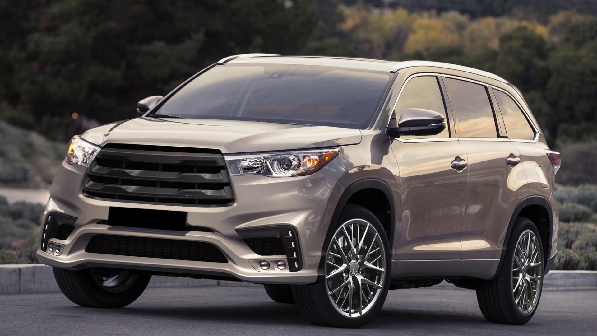 Silver Toyota Highlander SUV HD Wallpaper