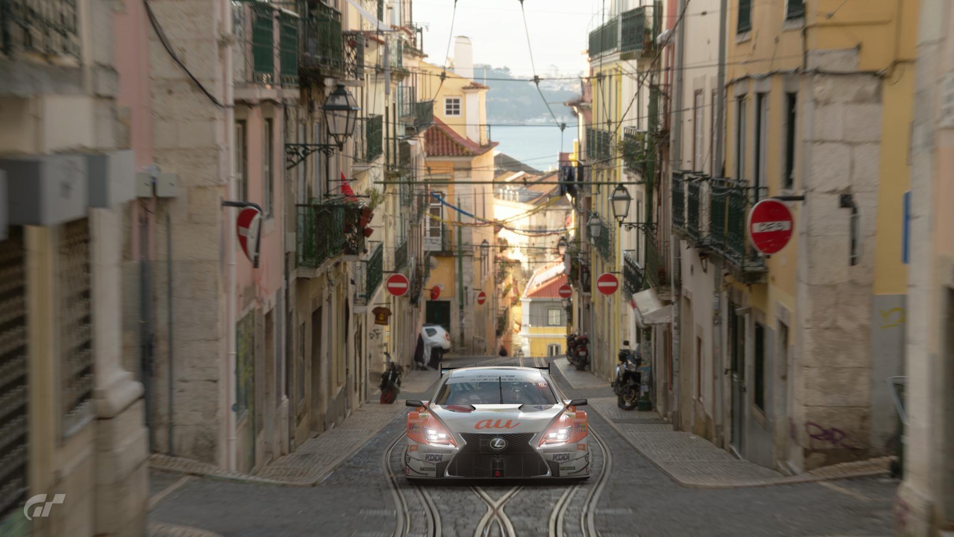 Lexus race car on a street in Gran Turismo Sport HD Wallpaper