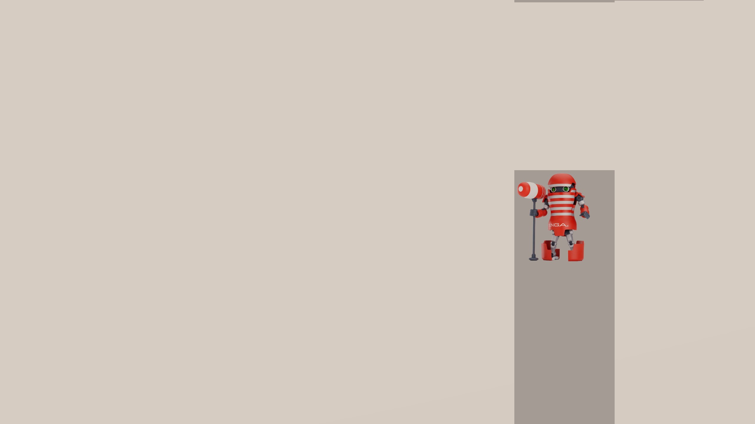 Red and white striped robot holding a telescope HD Wallpaper
