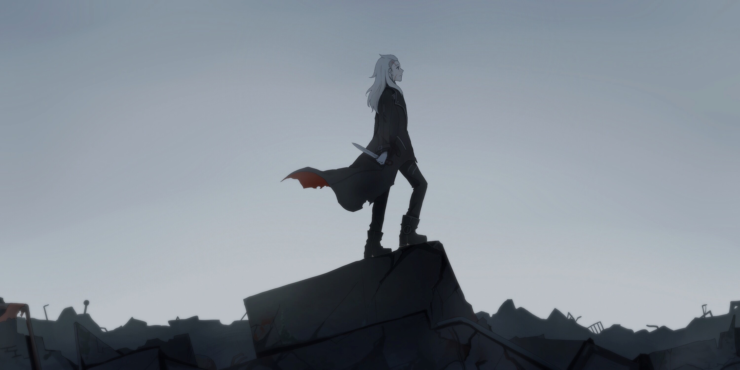 Jaeger from Tenrou: Sirius the Jaeger standing on debris HD Wallpaper