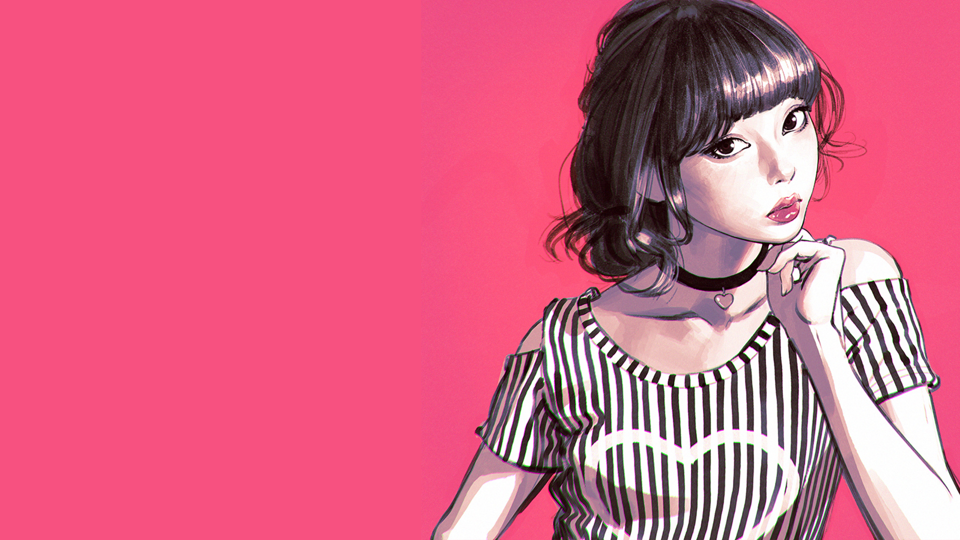Artwork of a woman by Ilya Kuvshinov HD Wallpaper