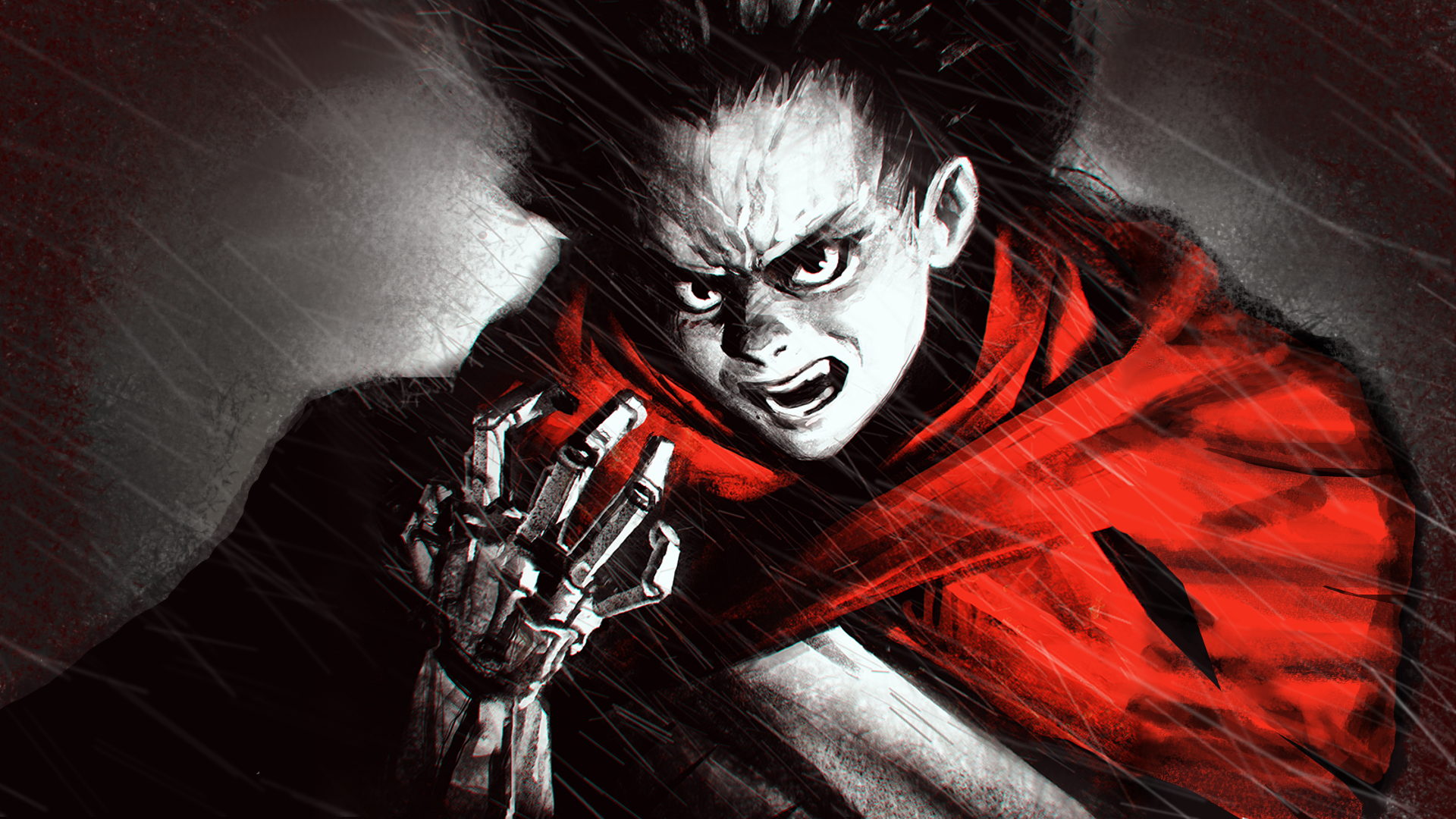 Kaneda from Akira in the rain HD Wallpaper
