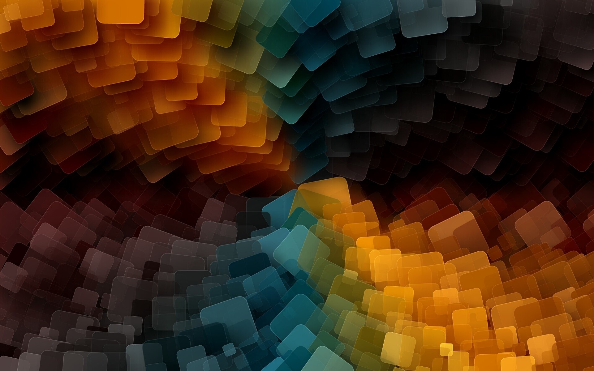 Abstract digital art with overlapping rounded squares HD Wallpaper