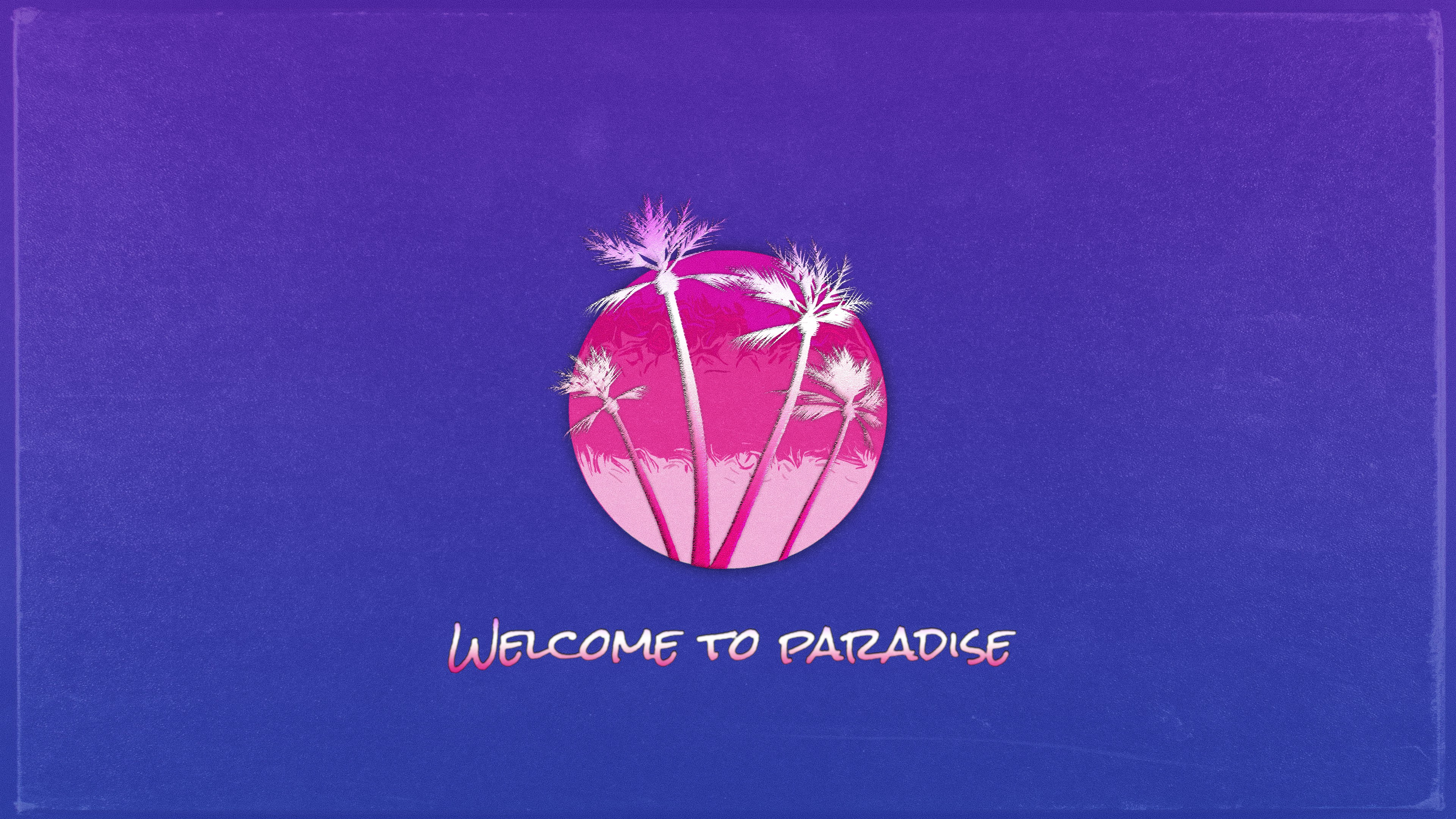 Welcome to Paradise Vaporwave Sunset HD Wallpaper