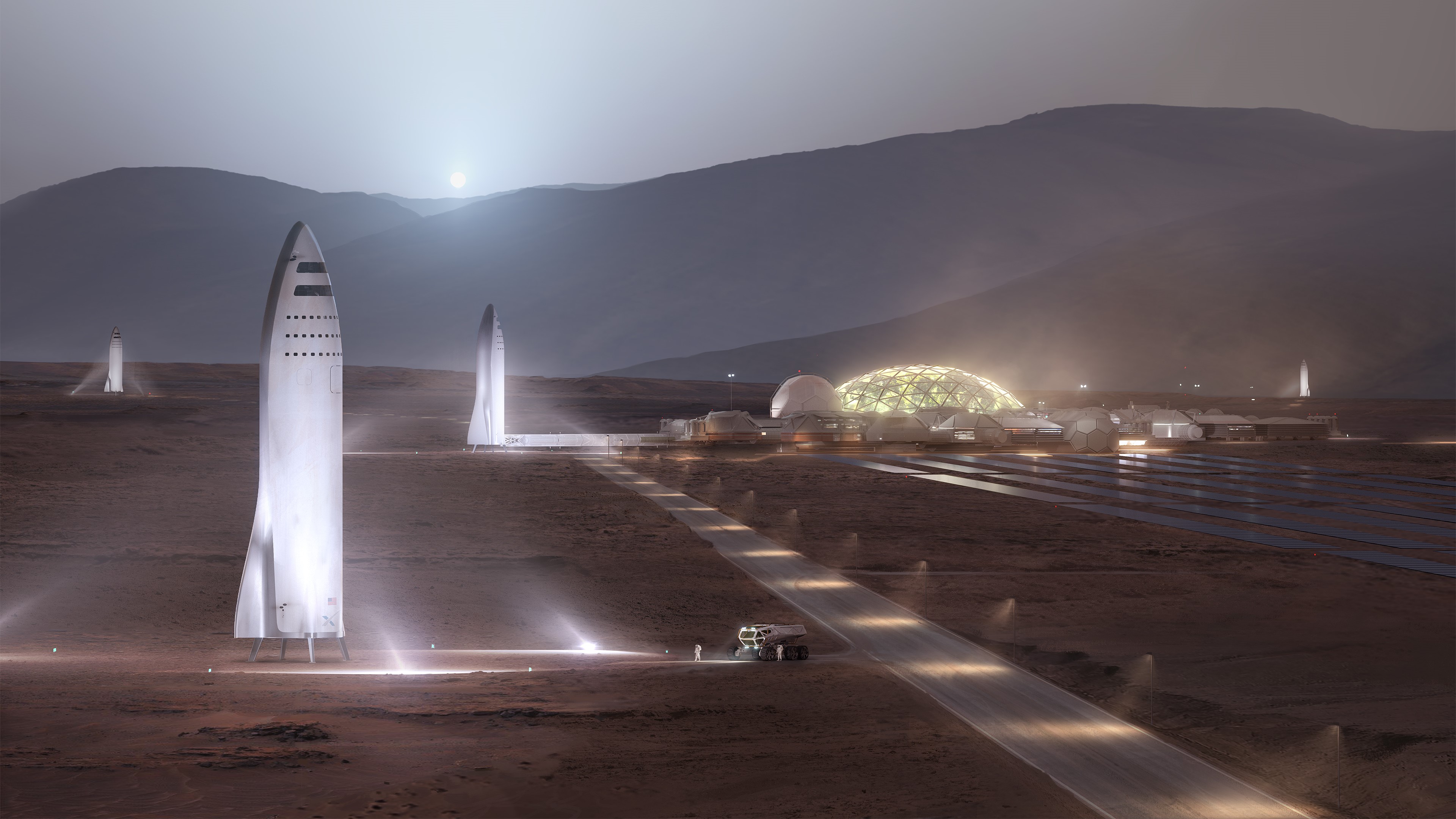 SpaceX Starship base on Mars HD Wallpaper