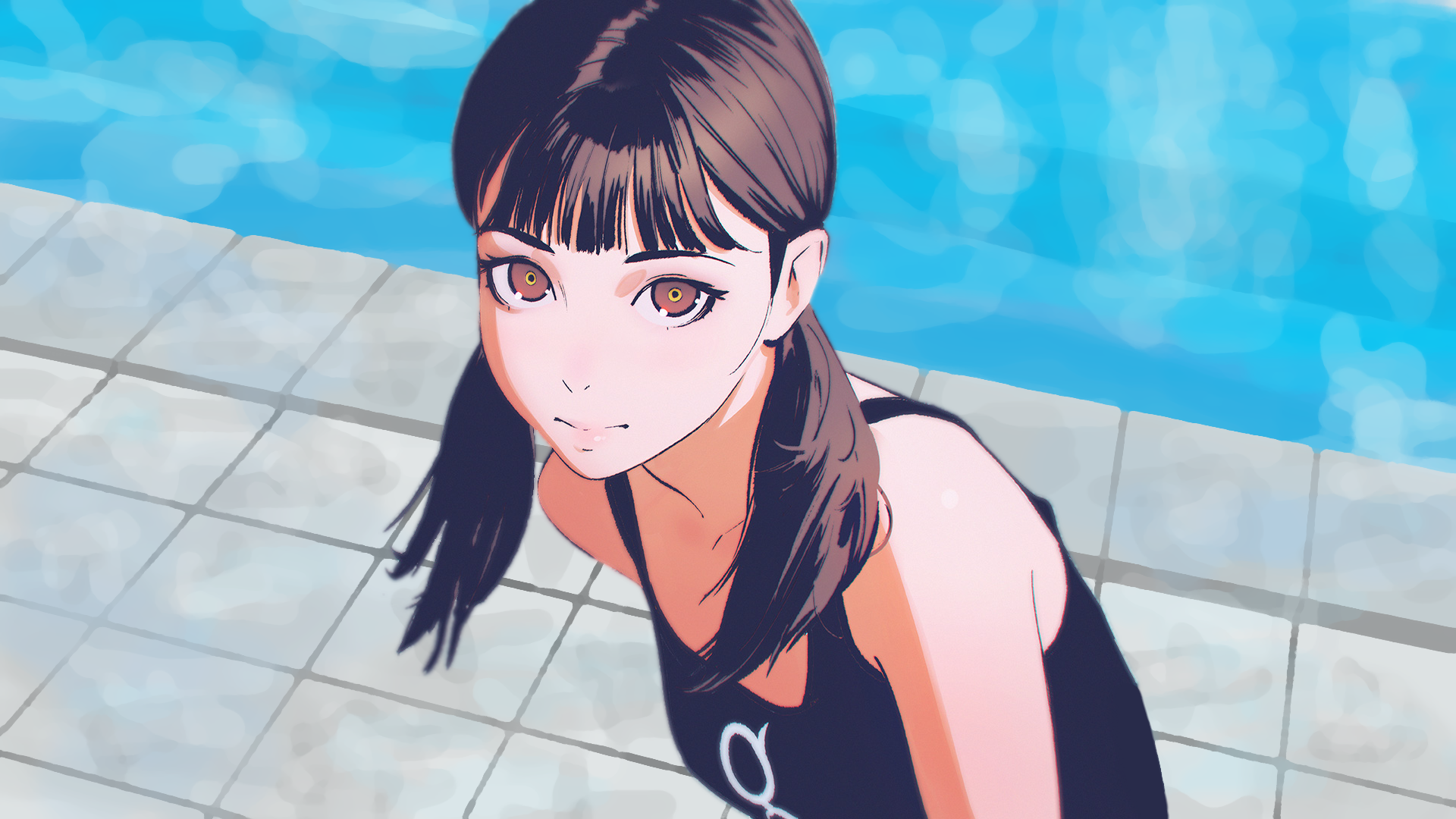 Anime girl with pigtails by Ilya Kuvshinov HD Wallpaper