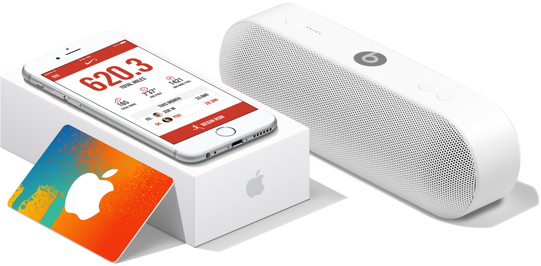 iPhone, Apple Gift Card, and Beats Speaker HD Wallpaper