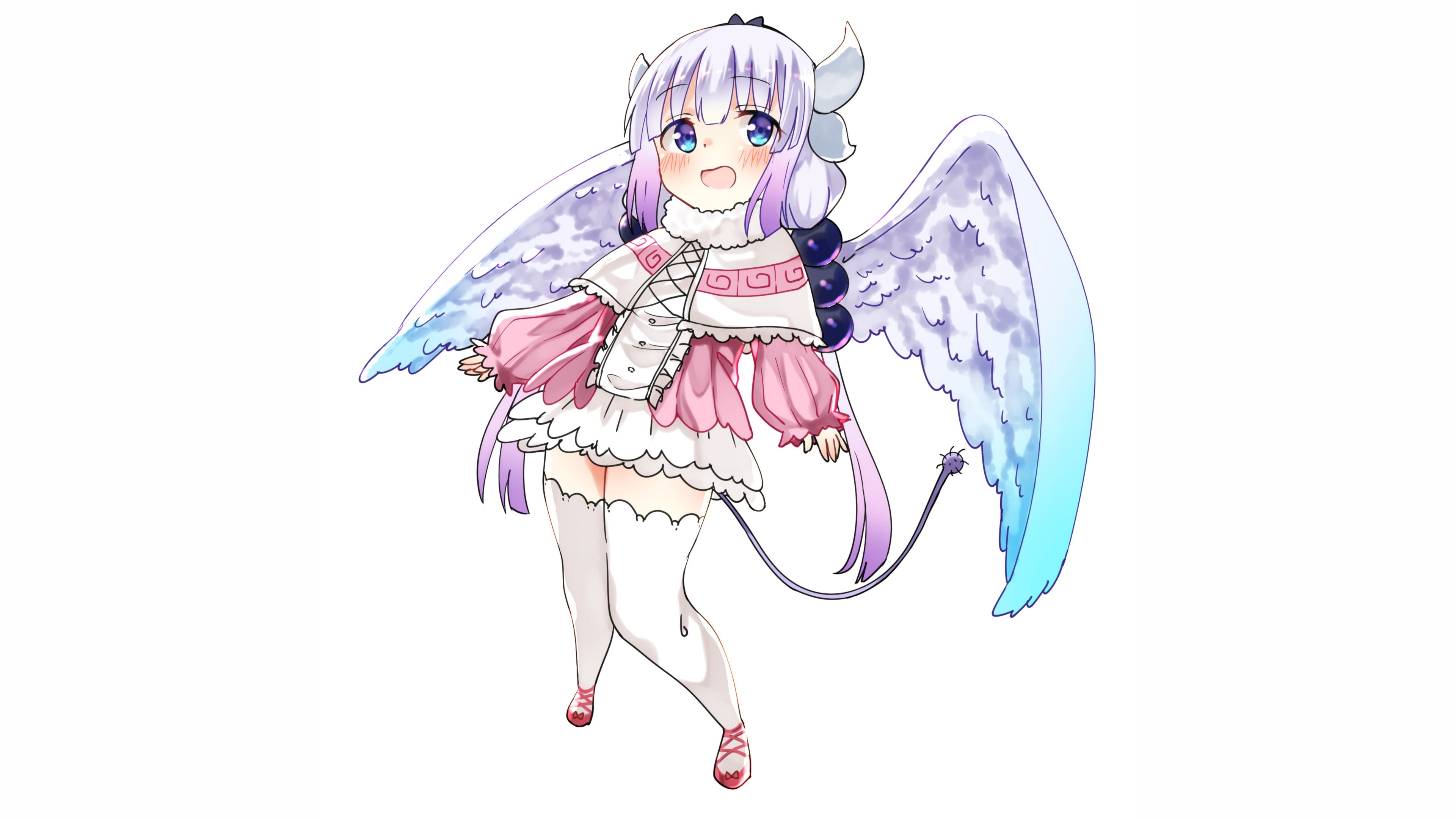 Kanna Kamui from Kobayashi-san Chi no Maid Dragon with wings HD Wallpaper