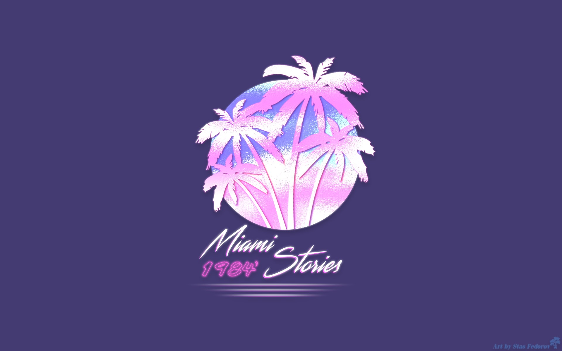 Miami Stories 1984 Vaporwave Palm Trees HD Wallpaper