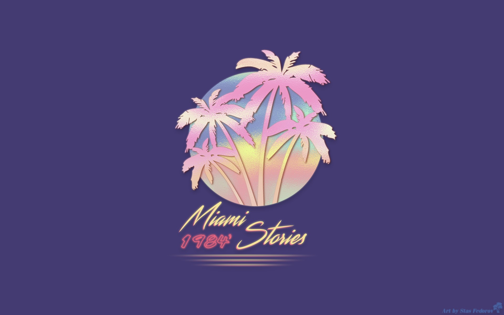 Miami Stories 1984 Retrowave Palm Trees HD Wallpaper