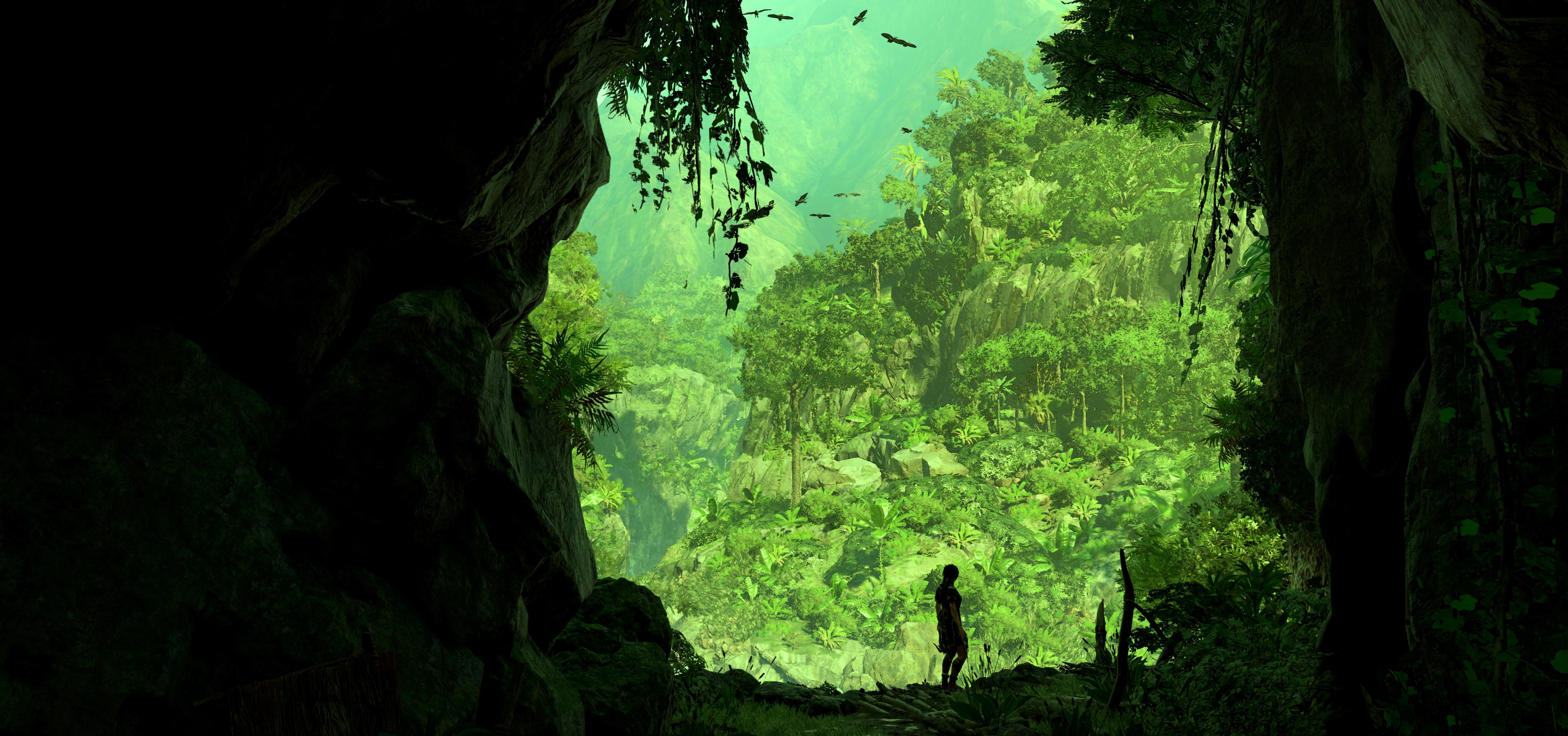 Lara Croft from Shadow of the Tomb Raider in a jungle HD Wallpaper
