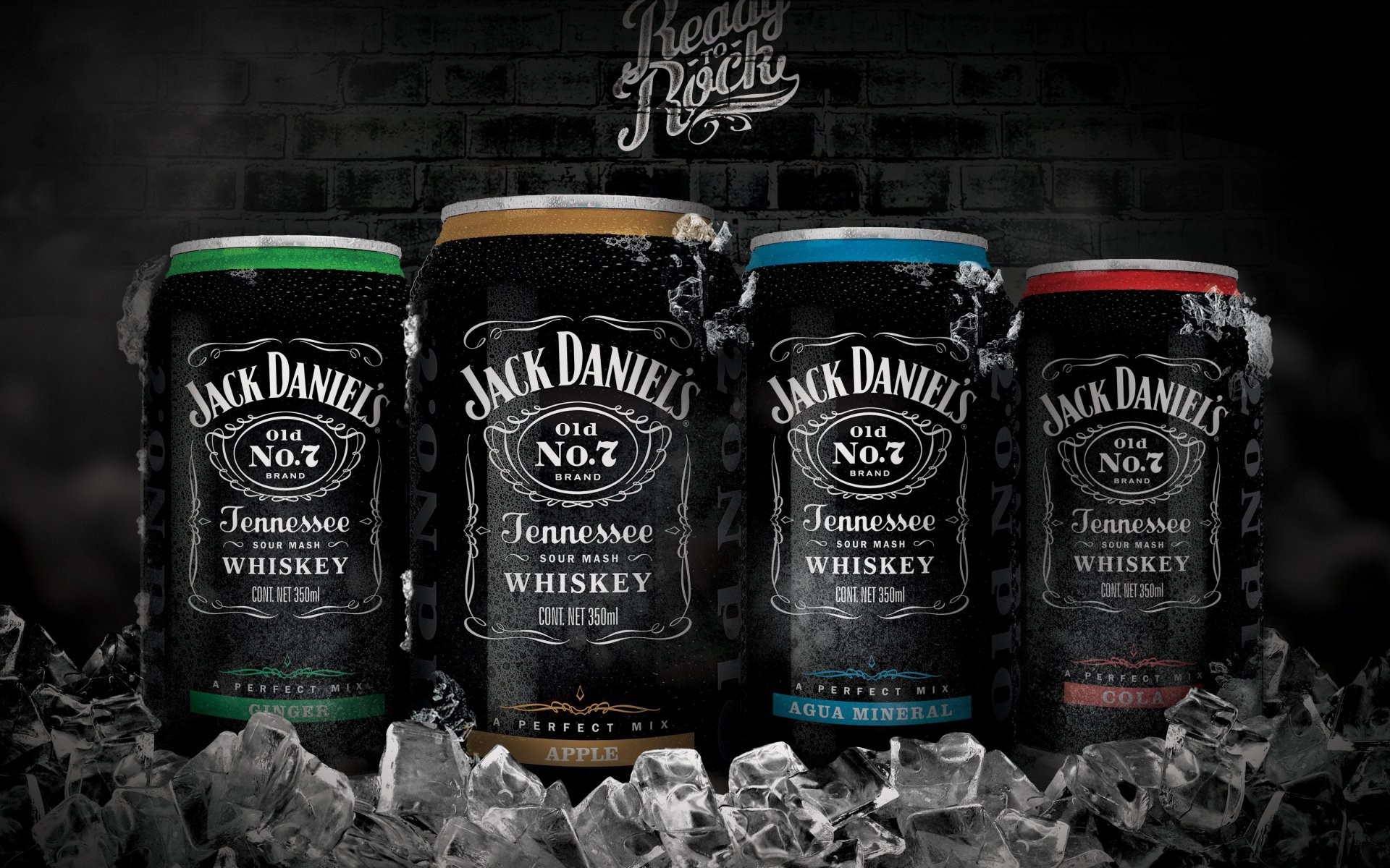 Jack Daniel's Tennessee Whiskey Cans with Ice HD Wallpaper