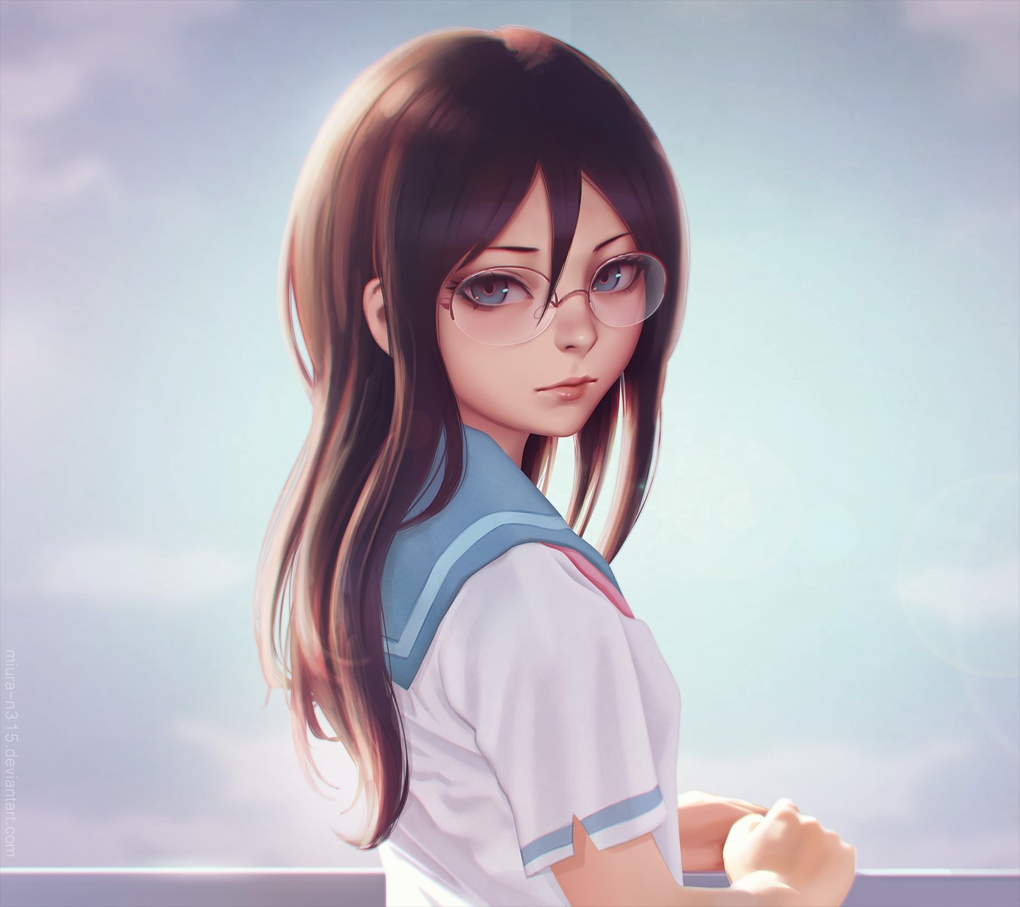 Tanaka Asuka from Hibike! Euphonium wearing glasses HD Wallpaper